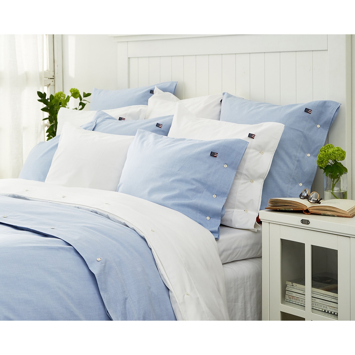 Funda de almohada algodón Básico Liso Lexington - Azul 50 x 90 cm Azul-4