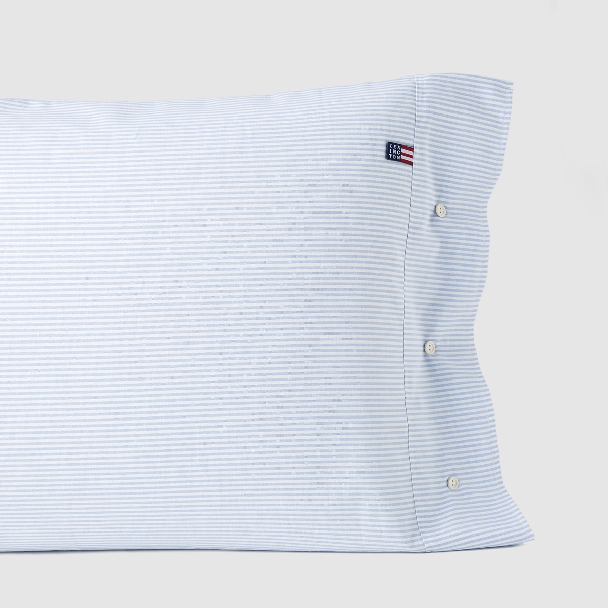 Funda de almohada algodón Básico Rayas Lexington - Azul 50 x 90 cm Azul-1