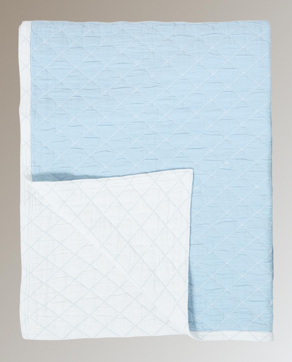 Colcha algodón orgánico Hidra Lexington Azul Cama 150 cm Azul-2
