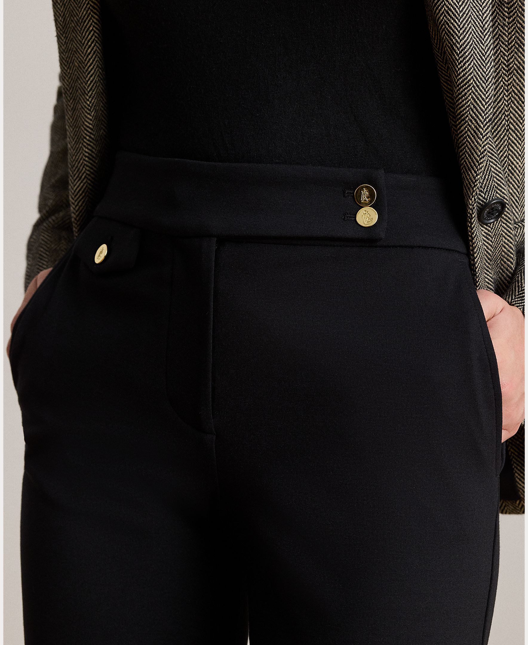 Calças Regular Elásticas Slim Fit Preto-5