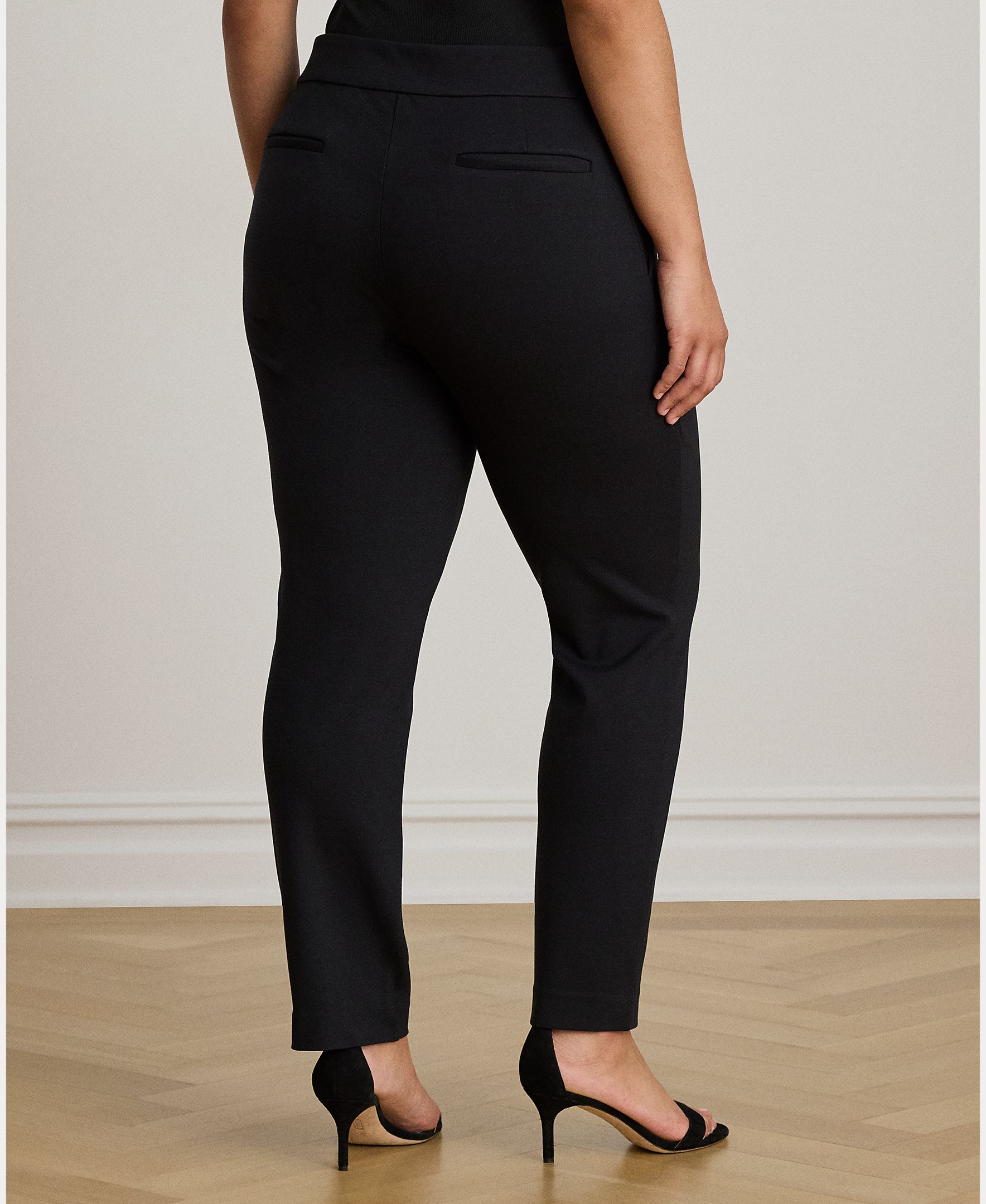 Calças Regular Elásticas Slim Fit Preto-8
