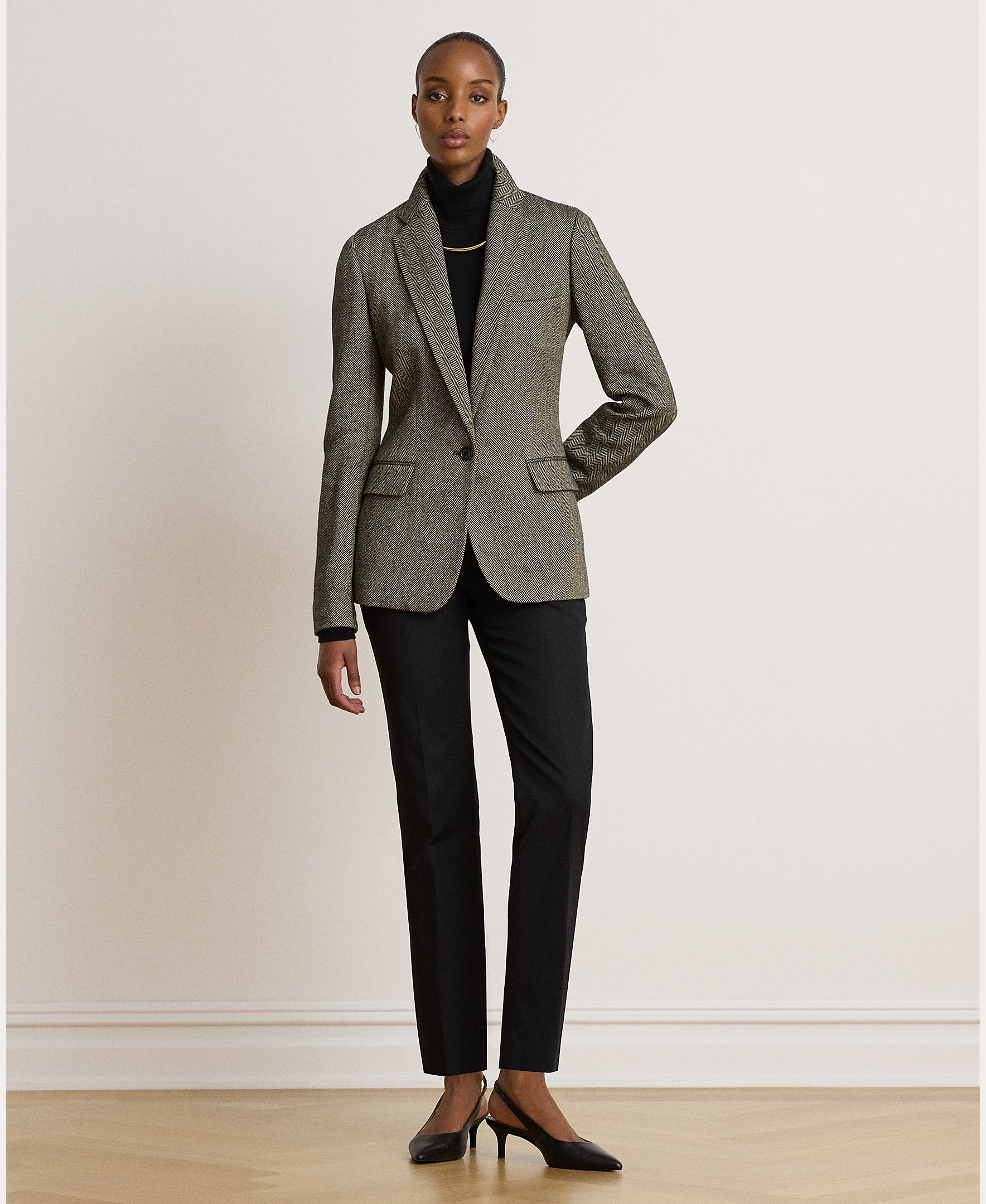 Lauren Ralph Lauren - Pantalón recto de mujer de sarga Slim Fit.