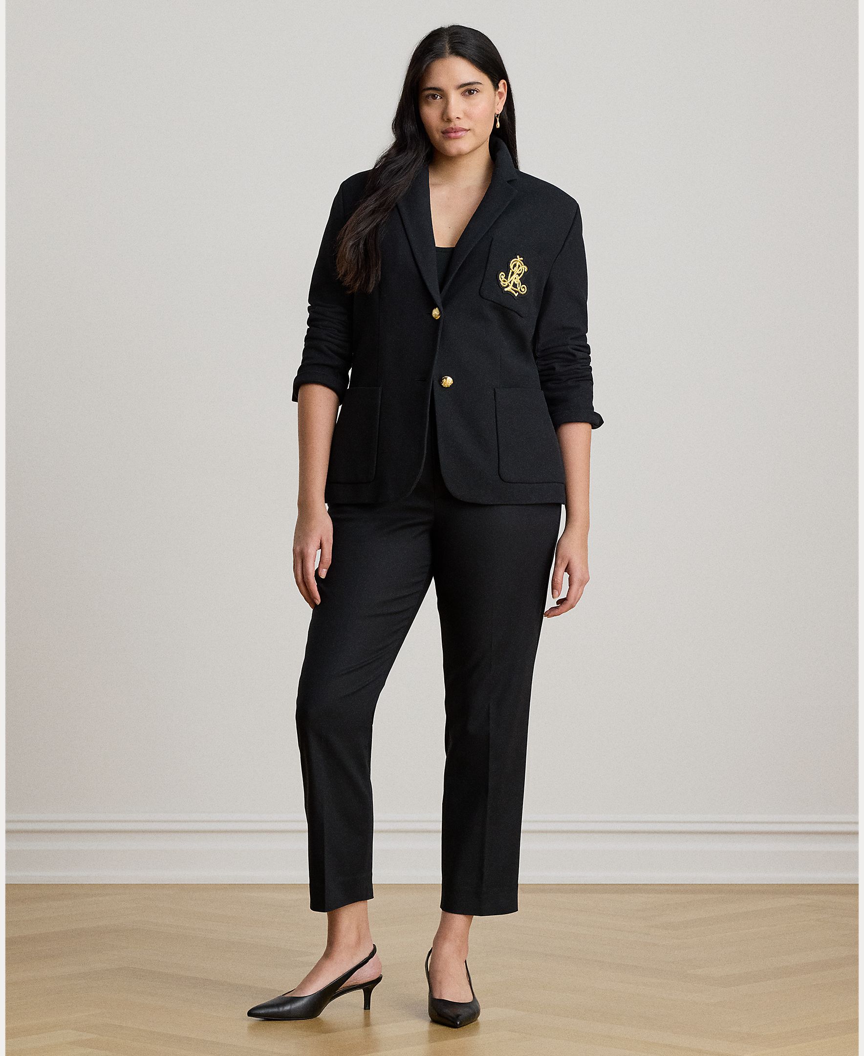 Imagen 6 de Pantalón recto de mujer de sarga Slim Fit - Lauren Ralph Lauren - Negro Negro