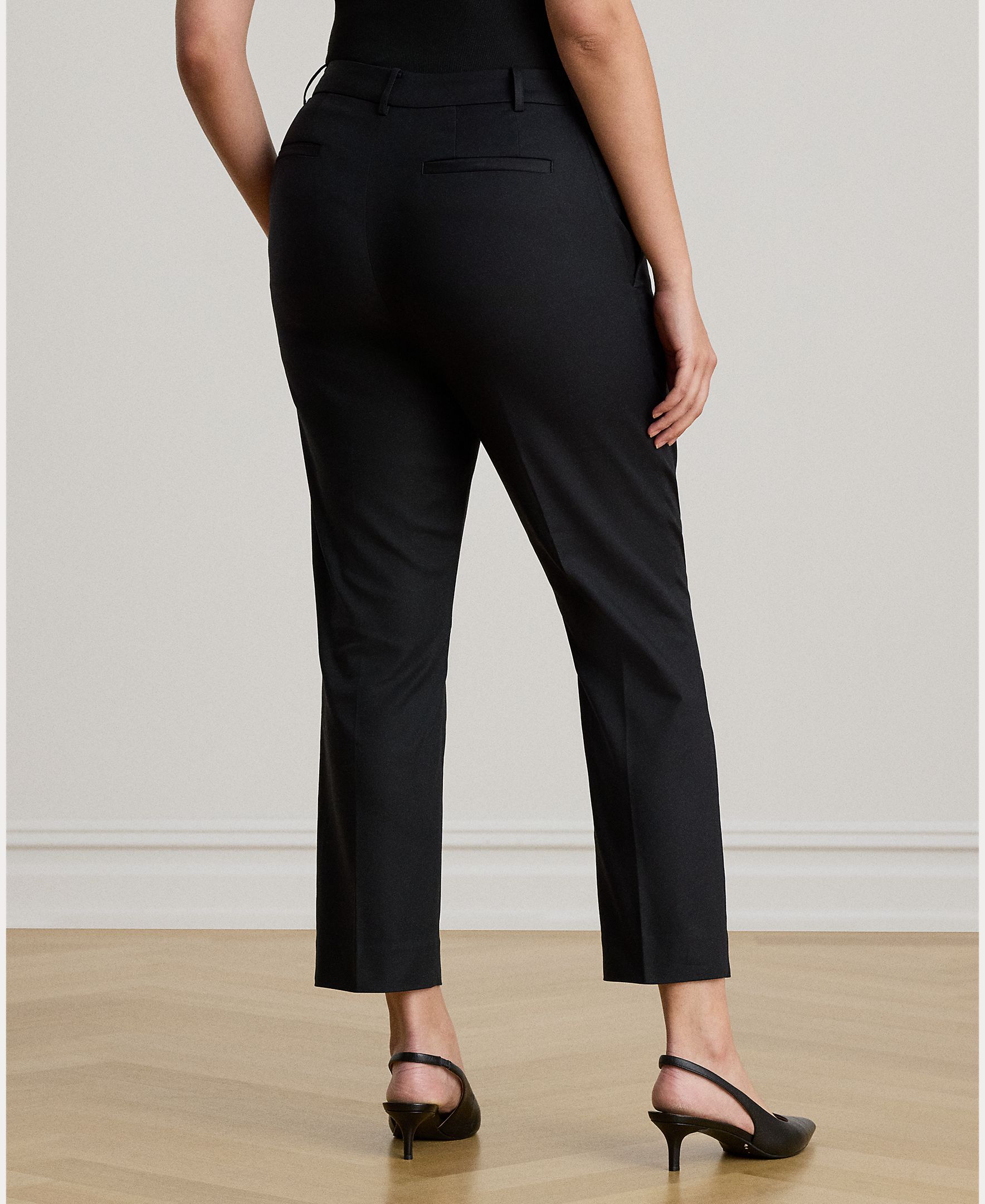 Imagen 8 de Pantalón recto de mujer de sarga Slim Fit - Lauren Ralph Lauren - Negro Negro