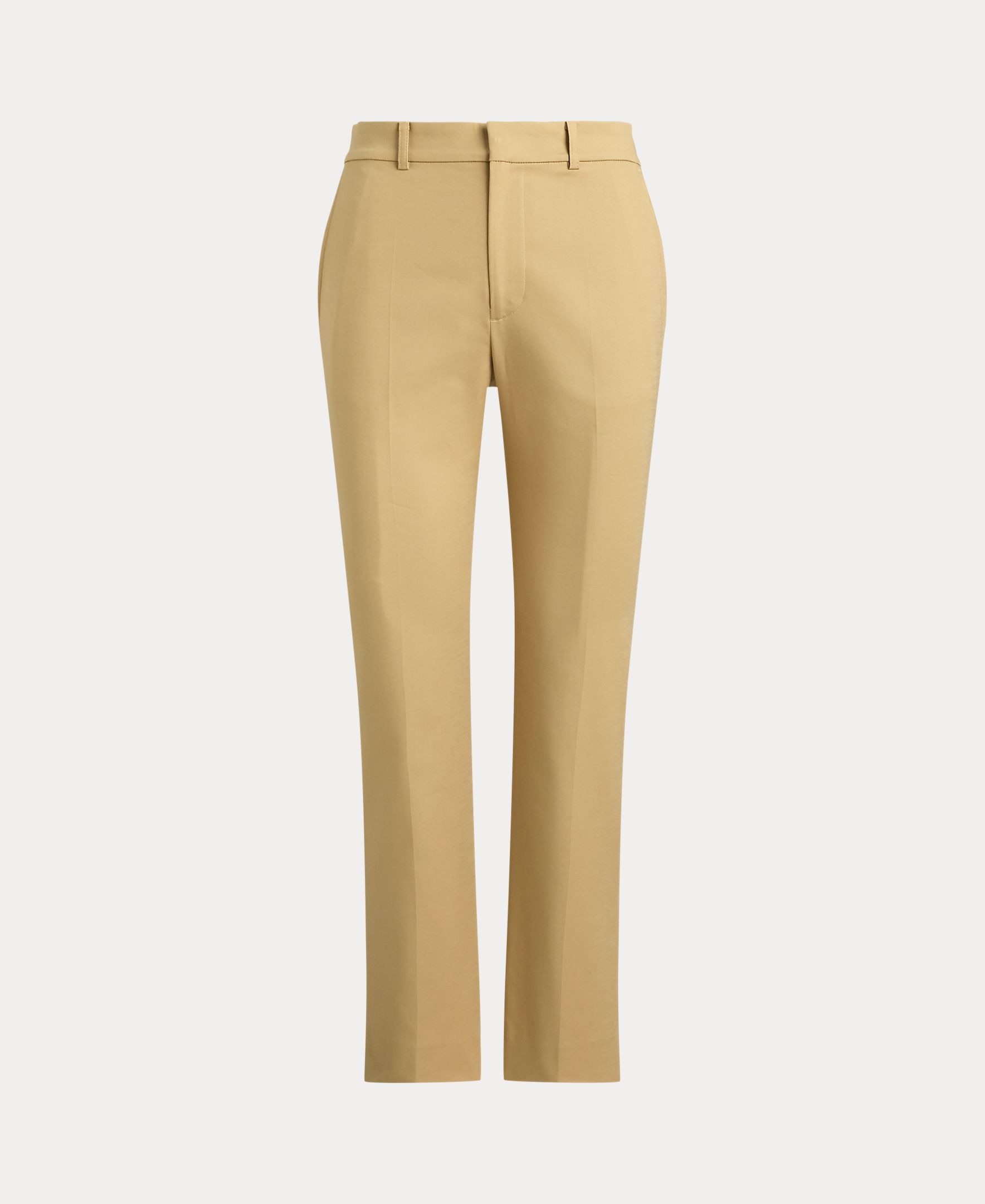Calças Regular de Sarja Slim Fit Camel-9