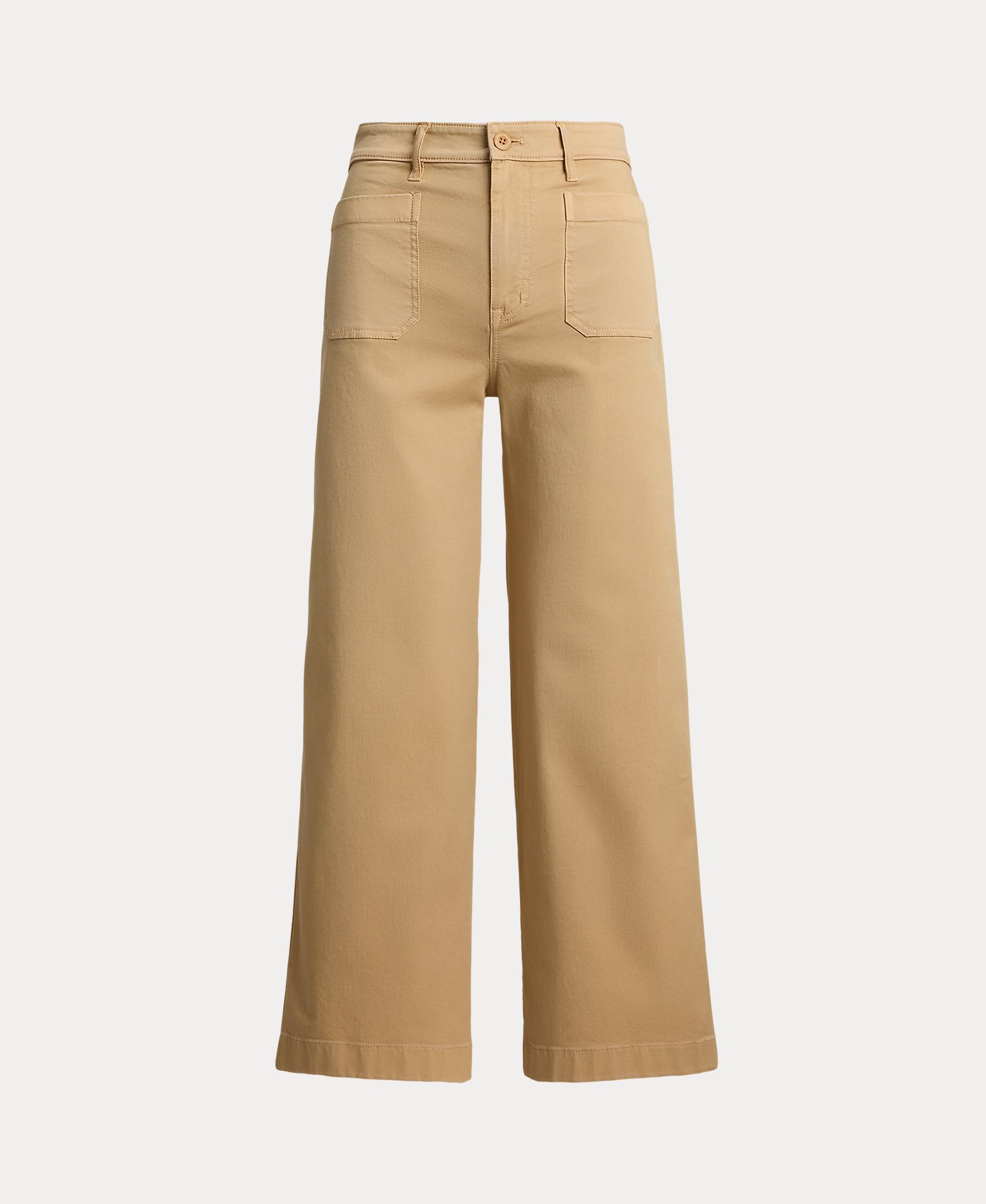 Pantalón ancho de mujer de algodón con silueta recortada - Lauren Ralph Lauren - Beige Beige-9