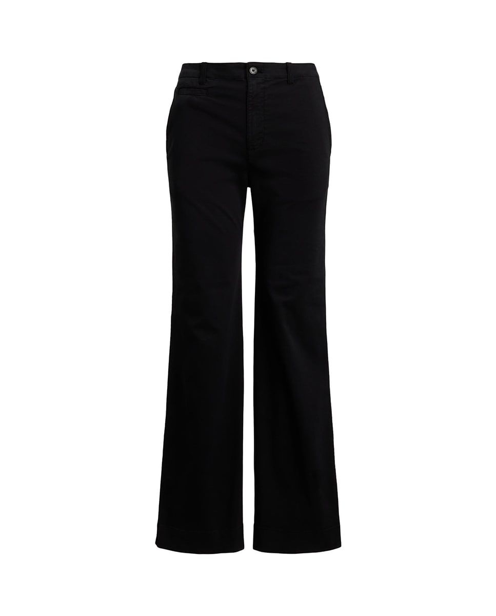 Calças Regular de Algodão Elástico Preto-6