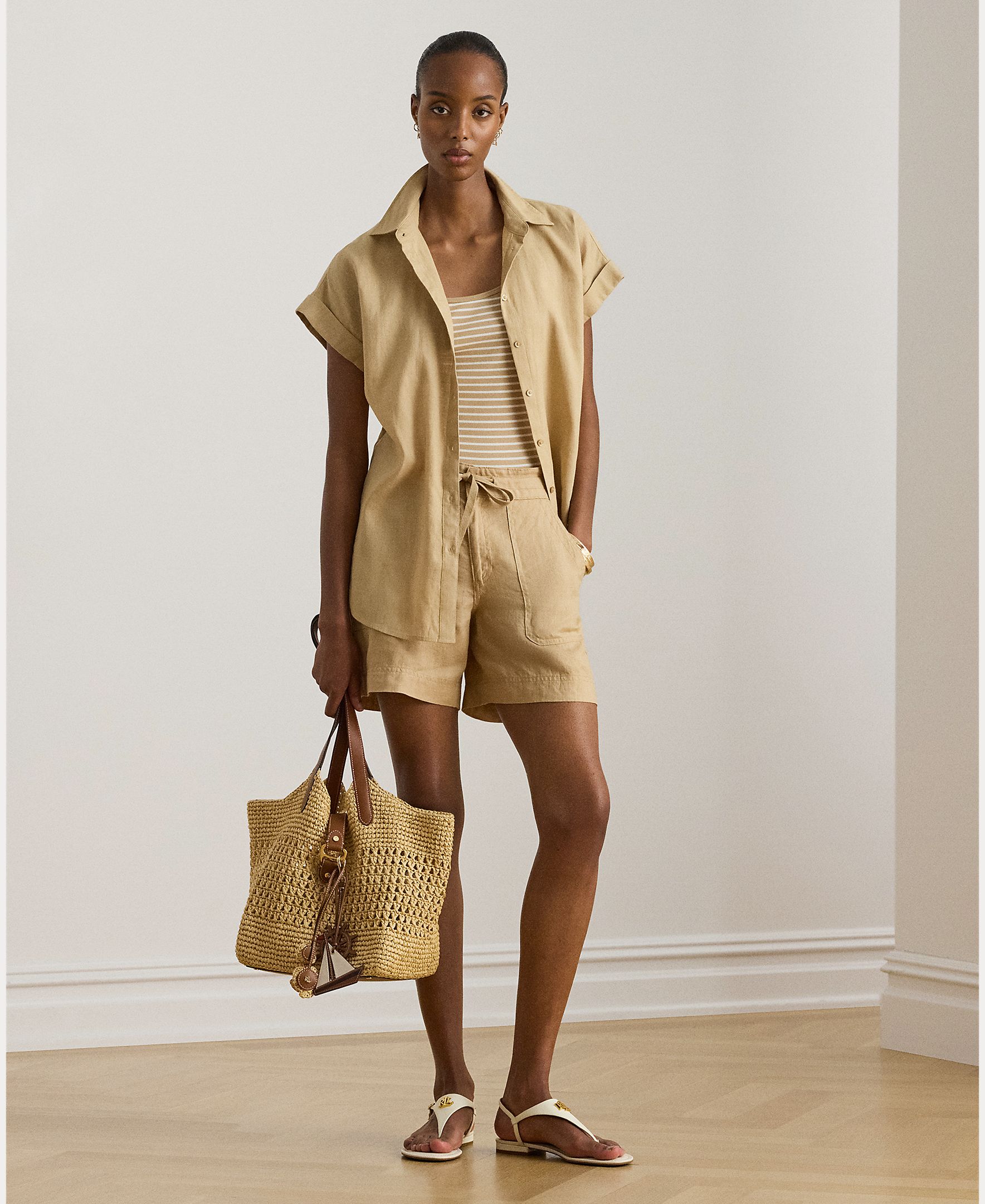 Lauren Ralph Lauren - Pantalón corto de mujer de lino.