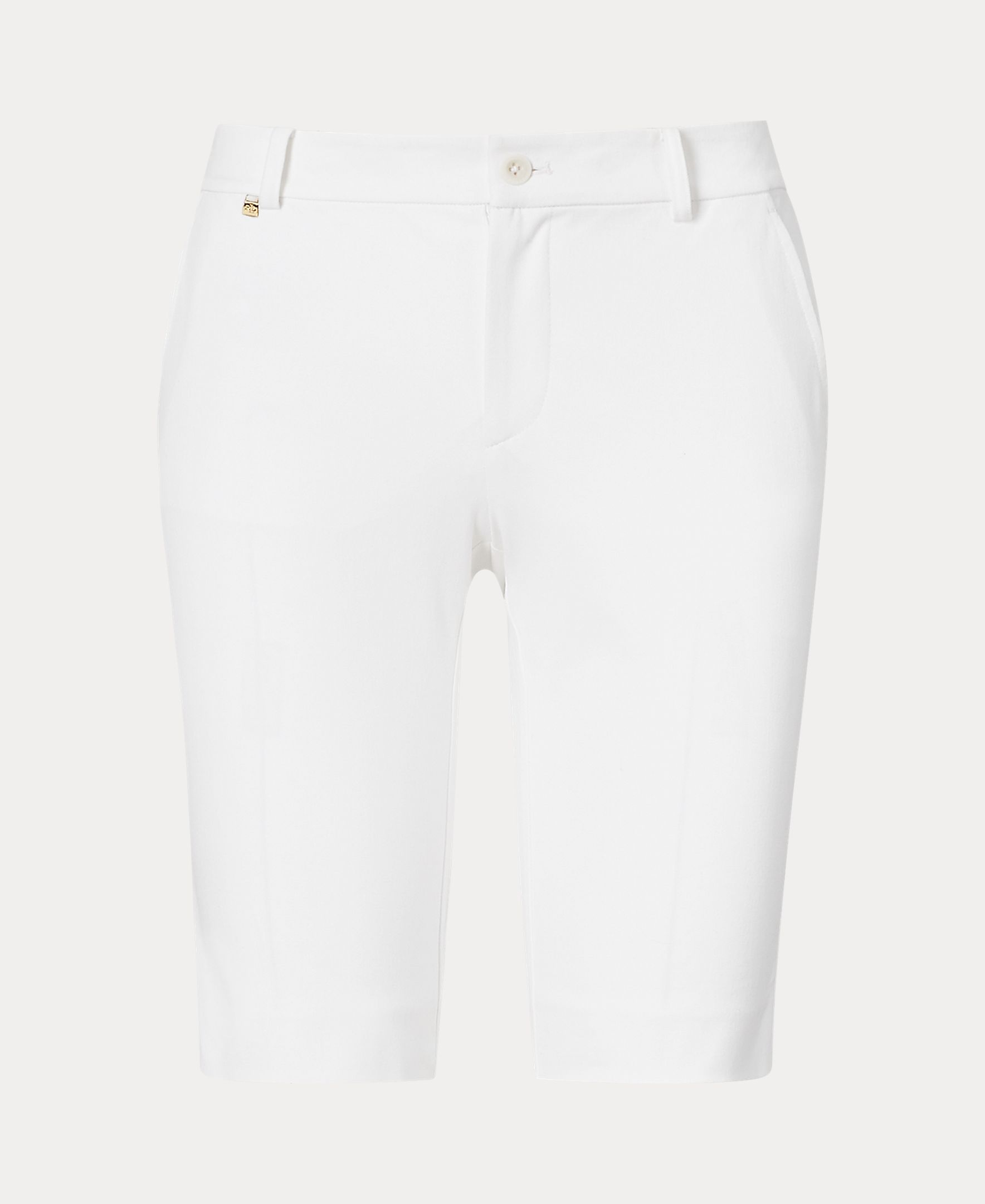 Calções lisos com fecho de botão Branco-6