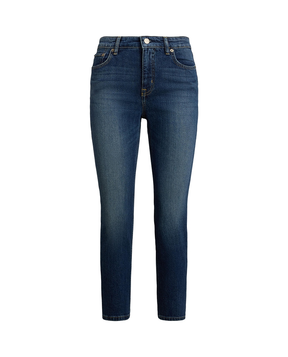 Jeans Straight Recortadas com Cintura Subida Azul-índigo-8