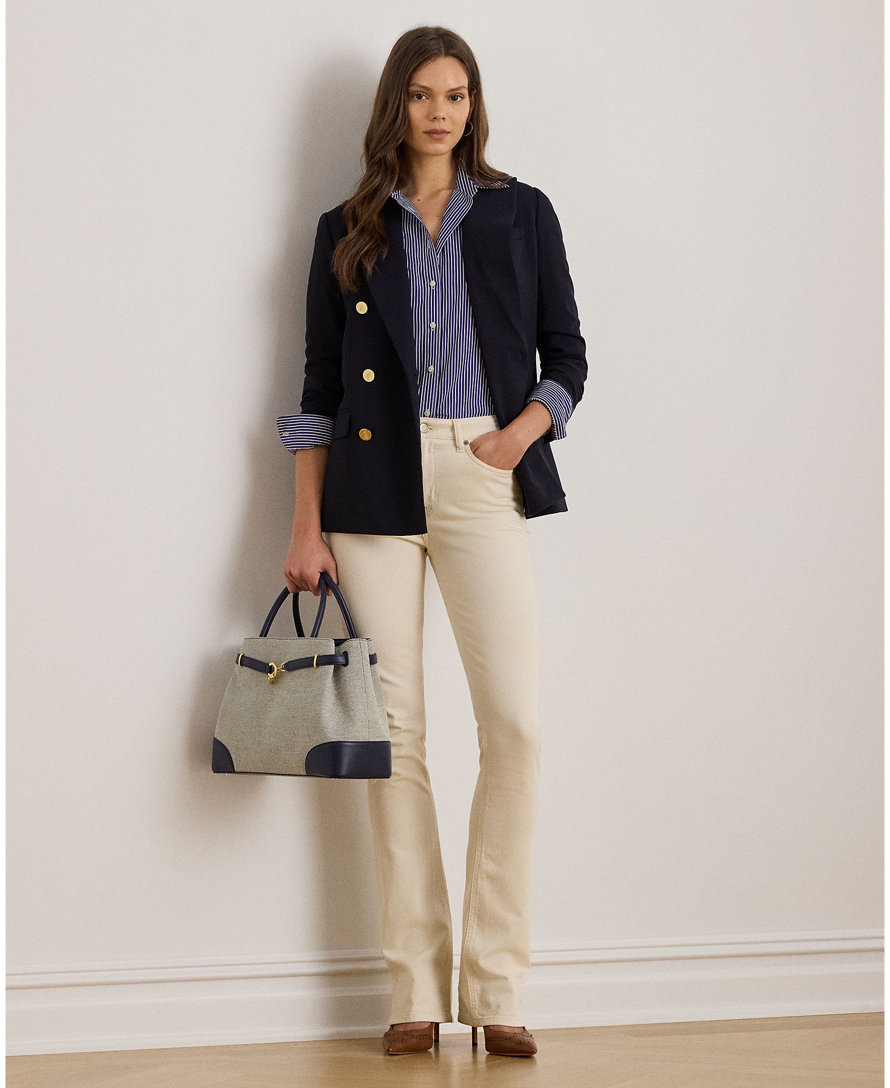 Imagem 0 de Jeans Straight de Algodão com Cintura Subida