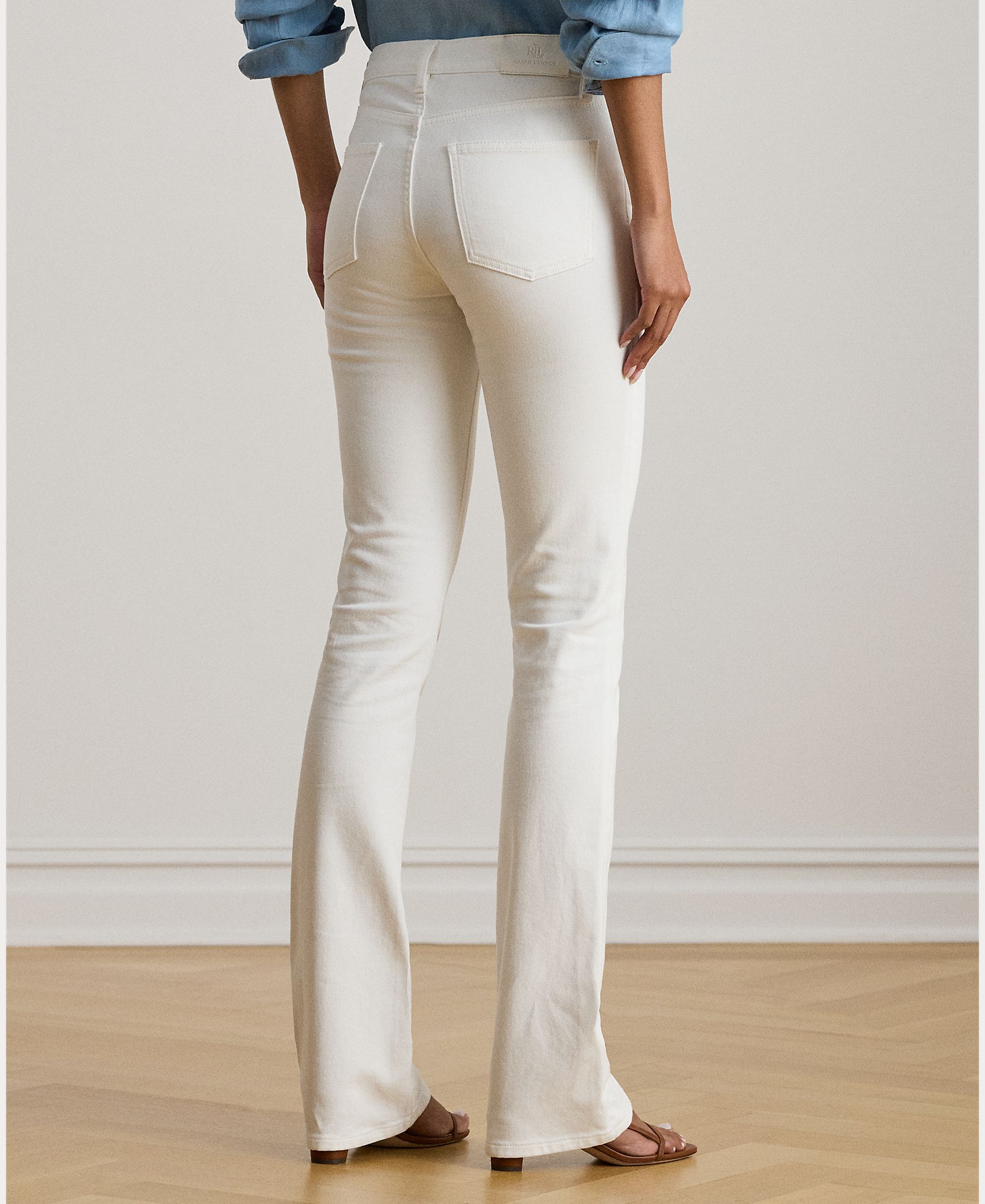 Jeans Straight Bootcut de Cintura Subida Branco-2