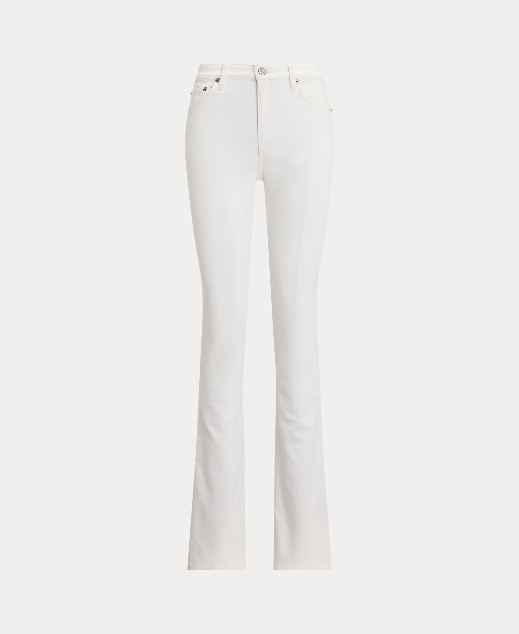 Jeans Straight Bootcut de Cintura Subida Branco-6
