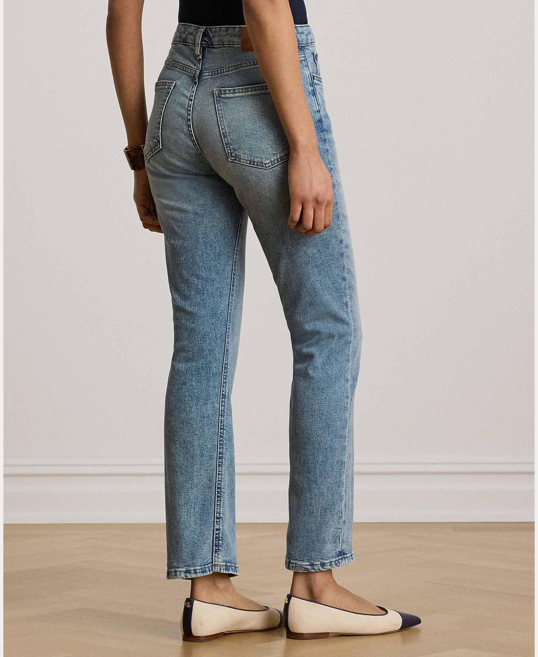 Jeans Straight de Algodão Elástico Índigo-4