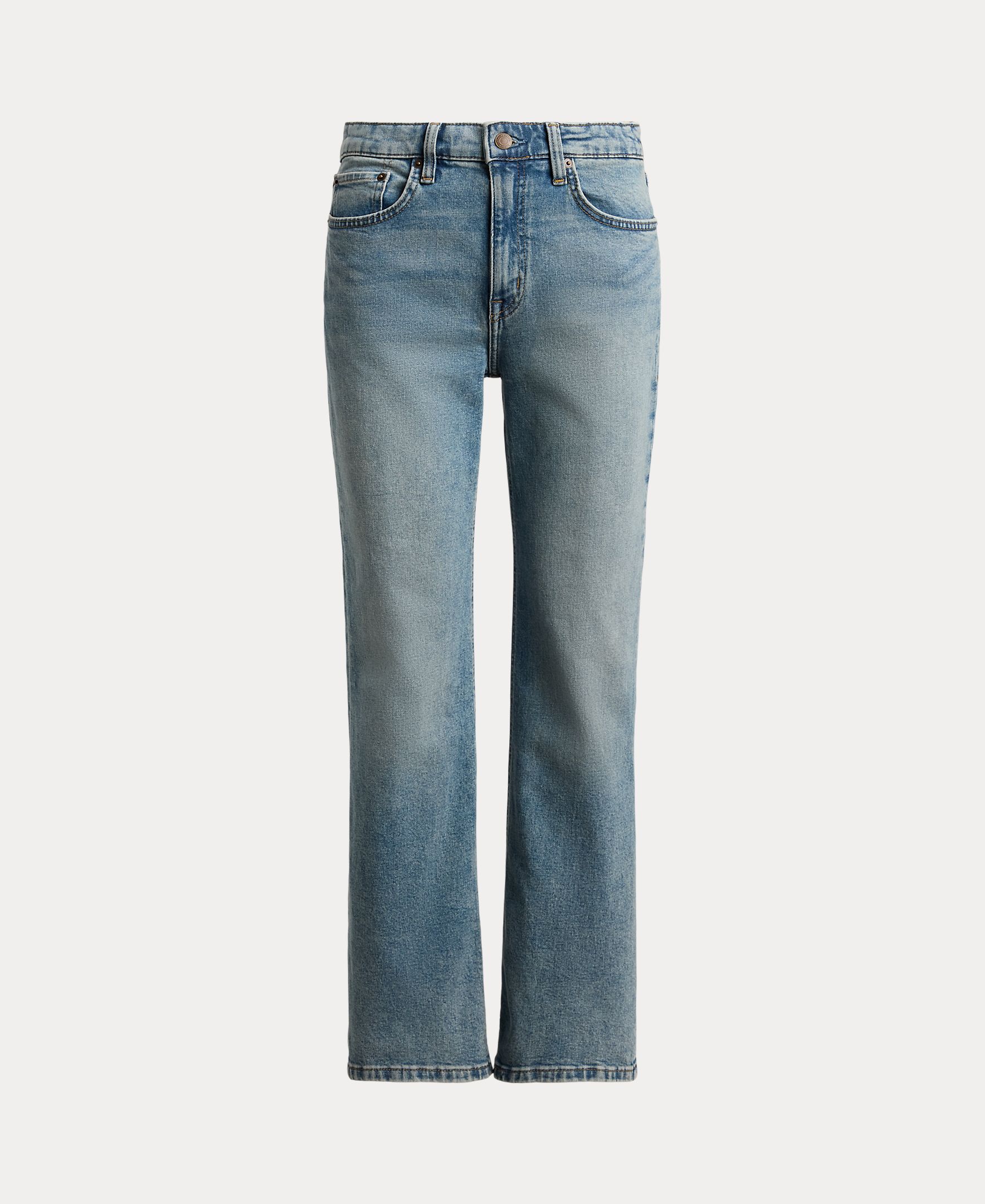 Jeans Straight de Algodão Elástico Índigo-7