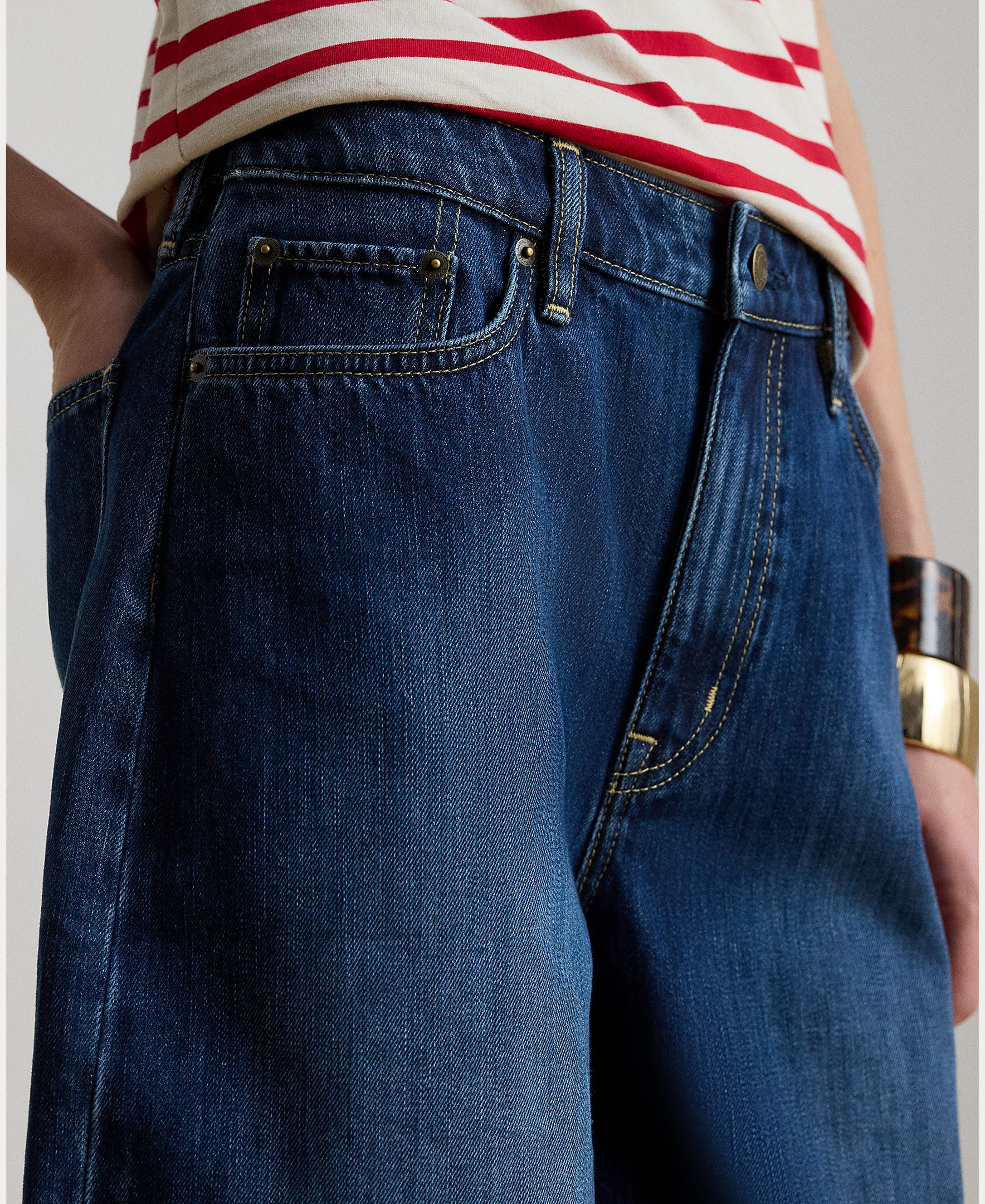 Bermudas de Ganga com Cinco Bolsos Denim-4
