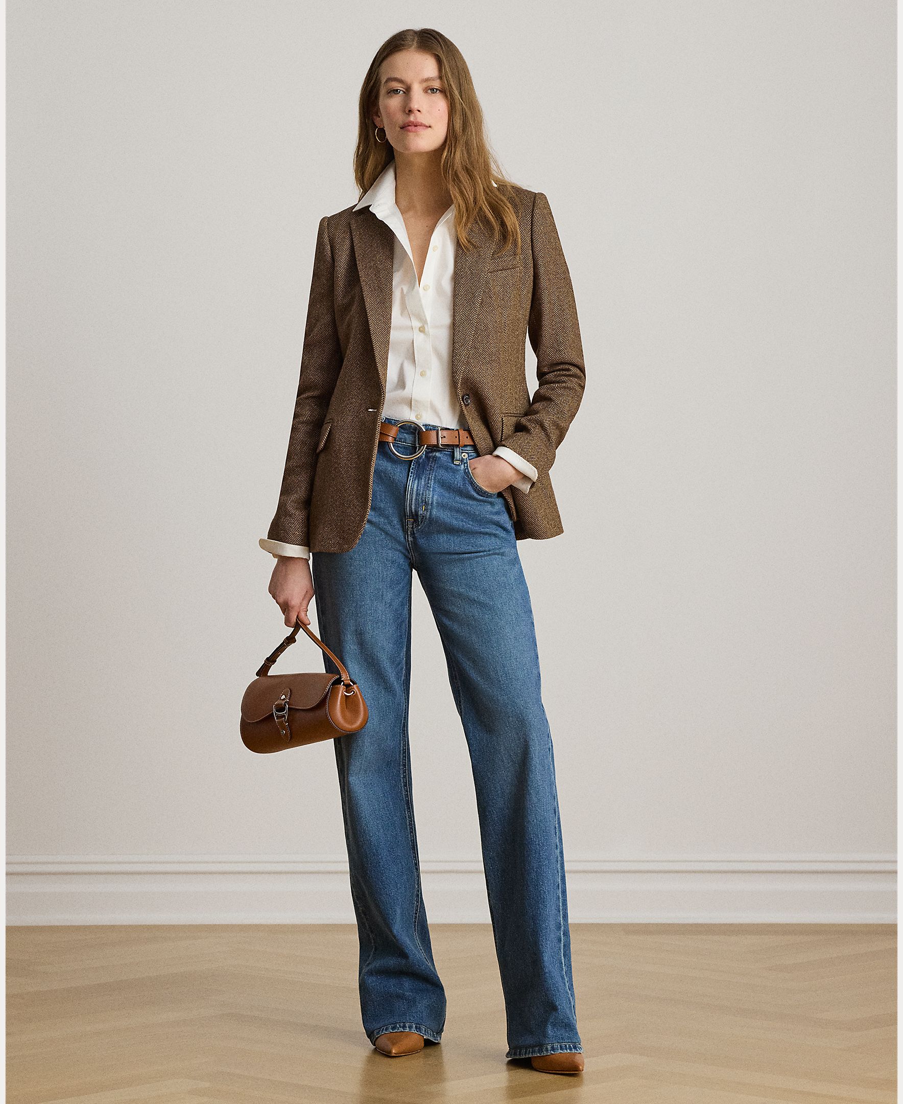 Imagem 0 de Jeans Straight de Algodão com Cintura Subida
