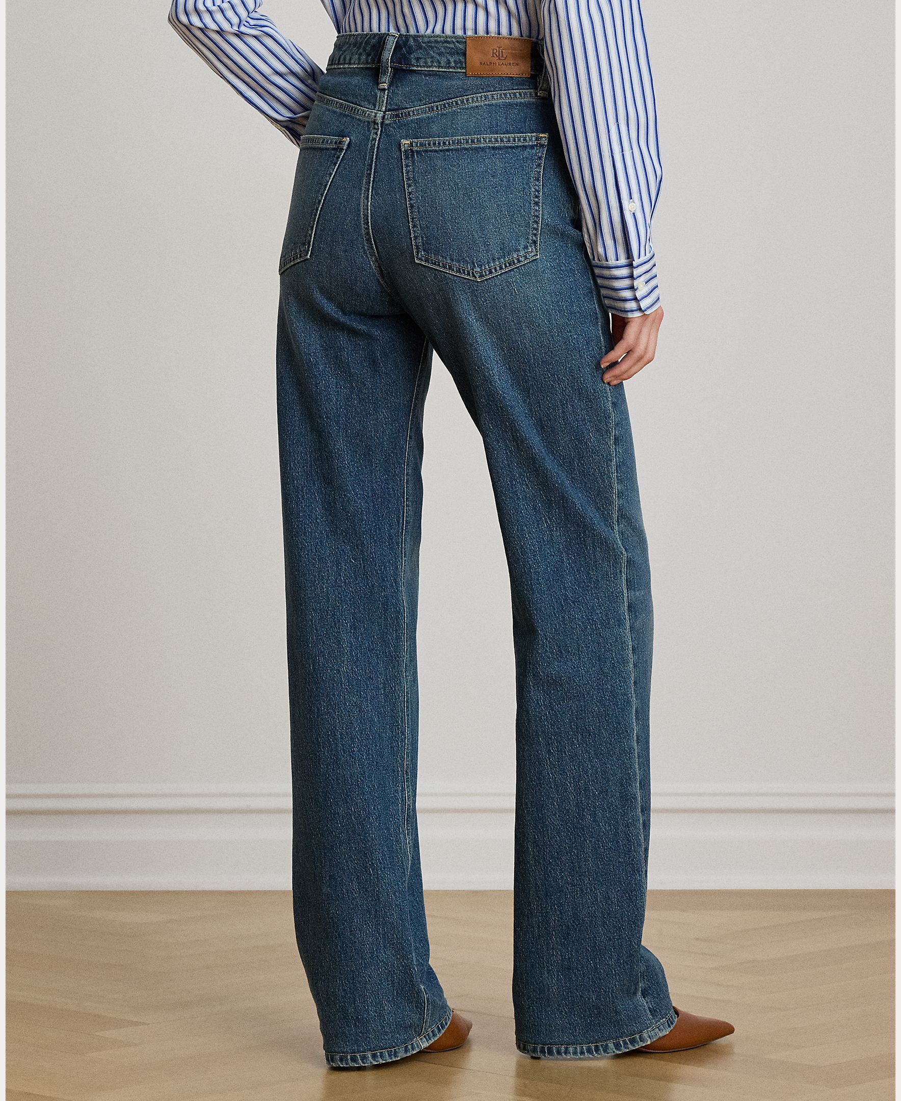 Imagen 4 de Vaqueros recto de mujer de tiro alto Straight Fit - Lauren Ralph Lauren - Azul índigo Azul índigo