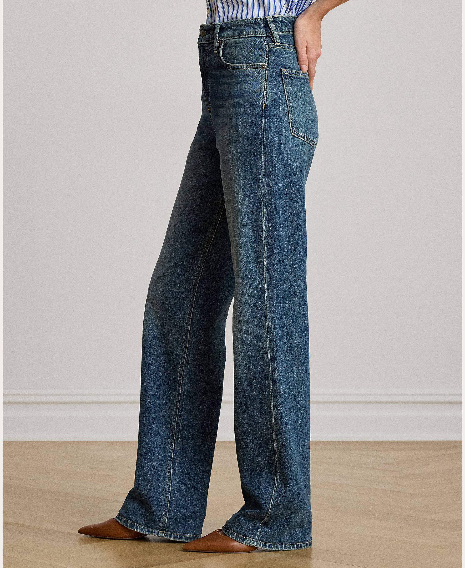 Imagen 5 de Vaqueros recto de mujer de tiro alto Straight Fit - Lauren Ralph Lauren - Azul índigo Azul índigo