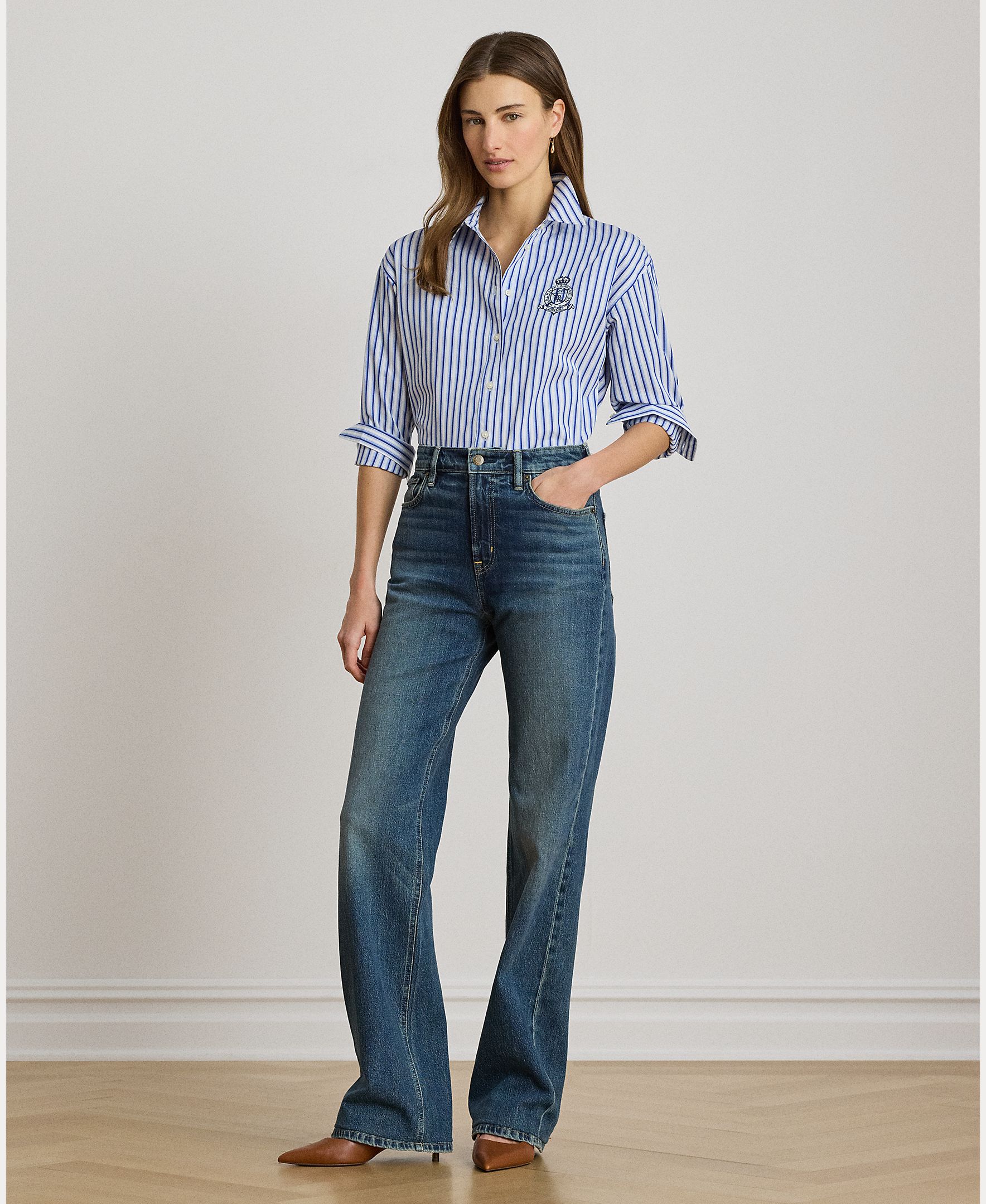 Imagen 7 de Vaqueros recto de mujer de tiro alto Straight Fit - Lauren Ralph Lauren - Azul índigo Azul índigo