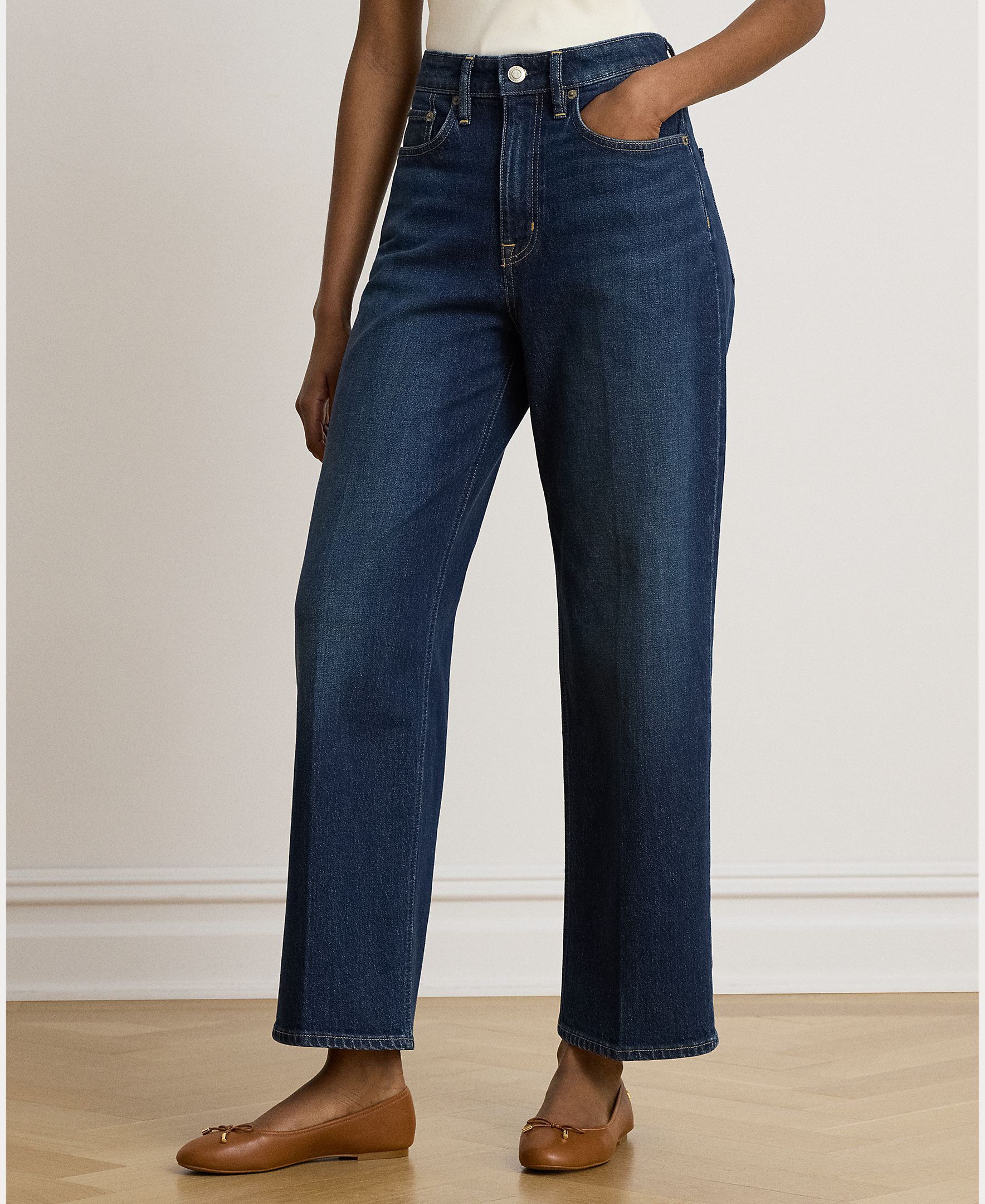 Vaqueros rectos de mujer de tiro alto disponible en tallas grandes - Lauren Ralph Lauren - Azul marino Azul marino-3