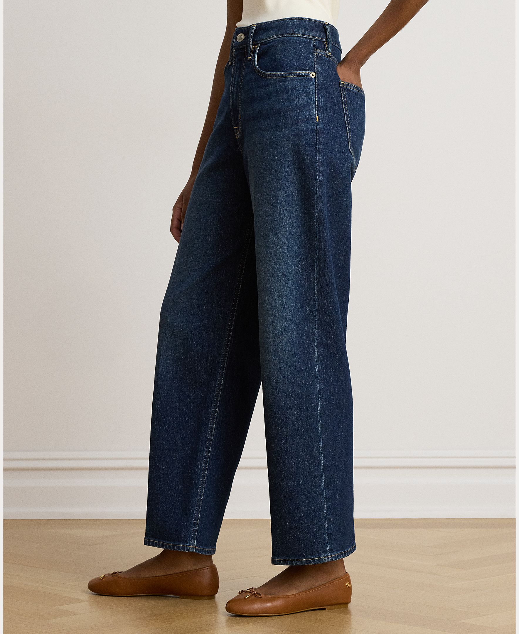 Vaqueros rectos de mujer de tiro alto disponible en tallas grandes - Lauren Ralph Lauren - Azul marino Azul marino-5