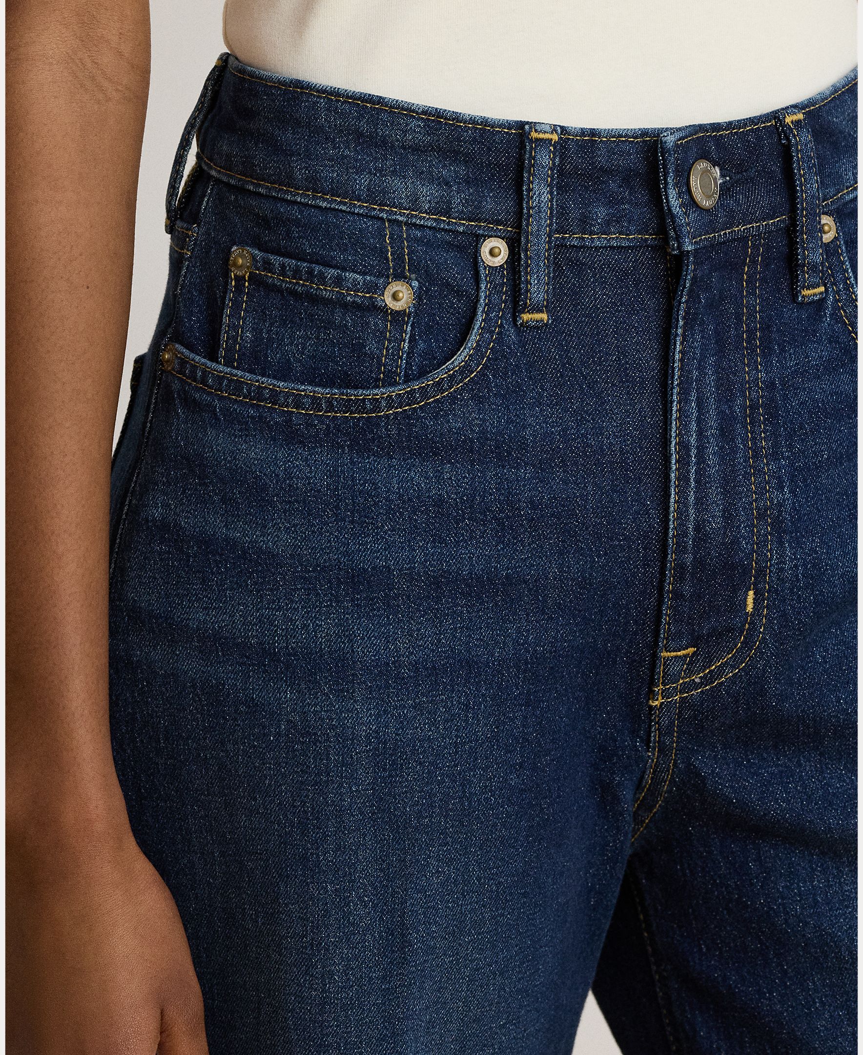 Vaqueros rectos de mujer de tiro alto disponible en tallas grandes - Lauren Ralph Lauren - Azul marino Azul marino-6