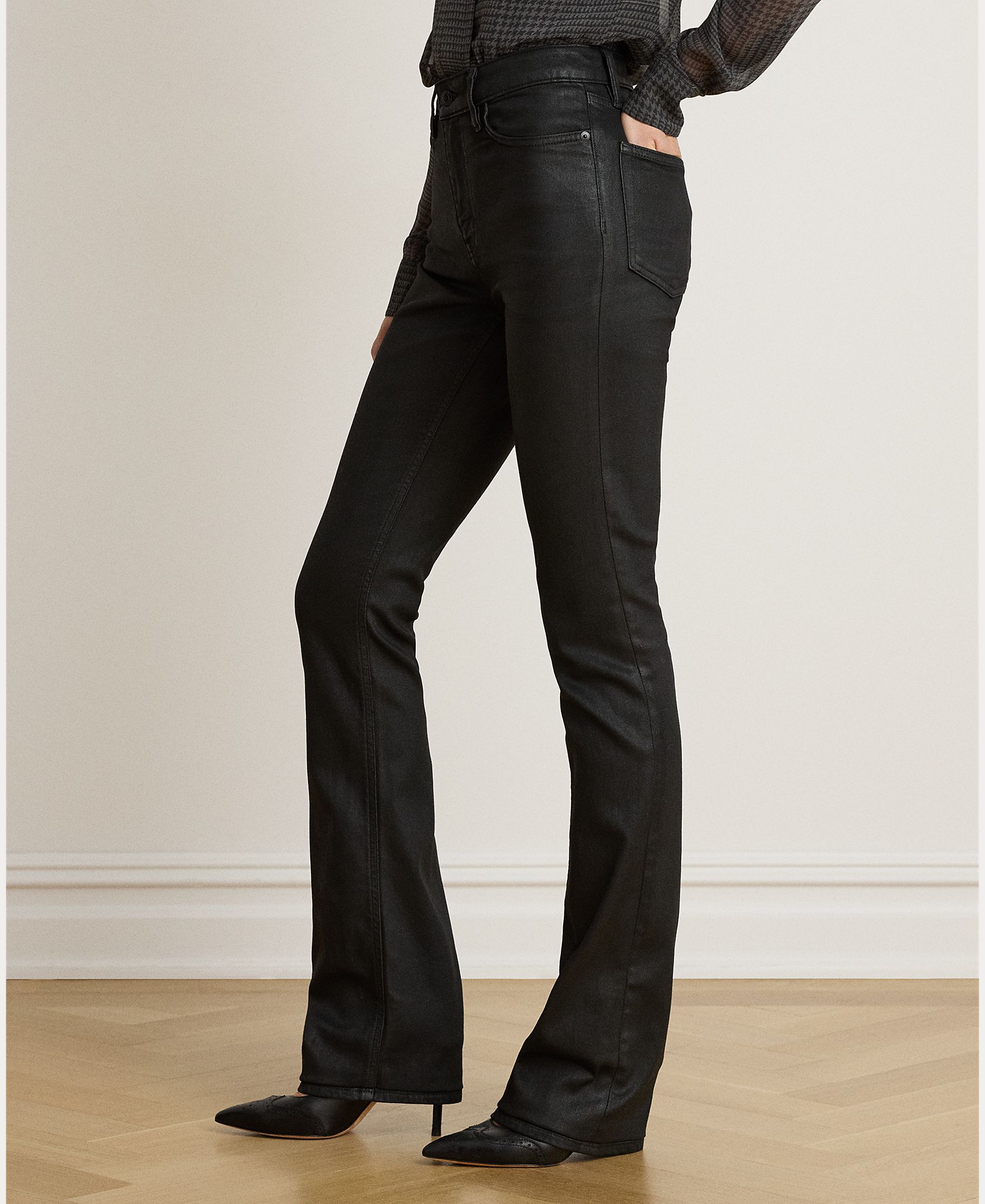 Jeans Skinny de Algodão Elástico Preto-5
