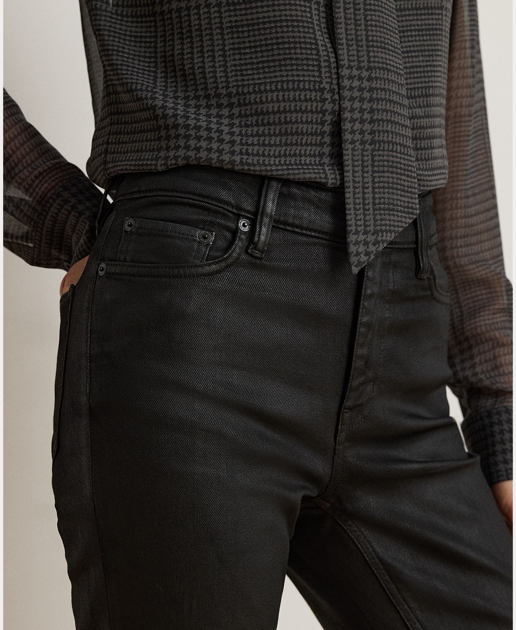 Jeans Skinny de Algodão Elástico Preto-6