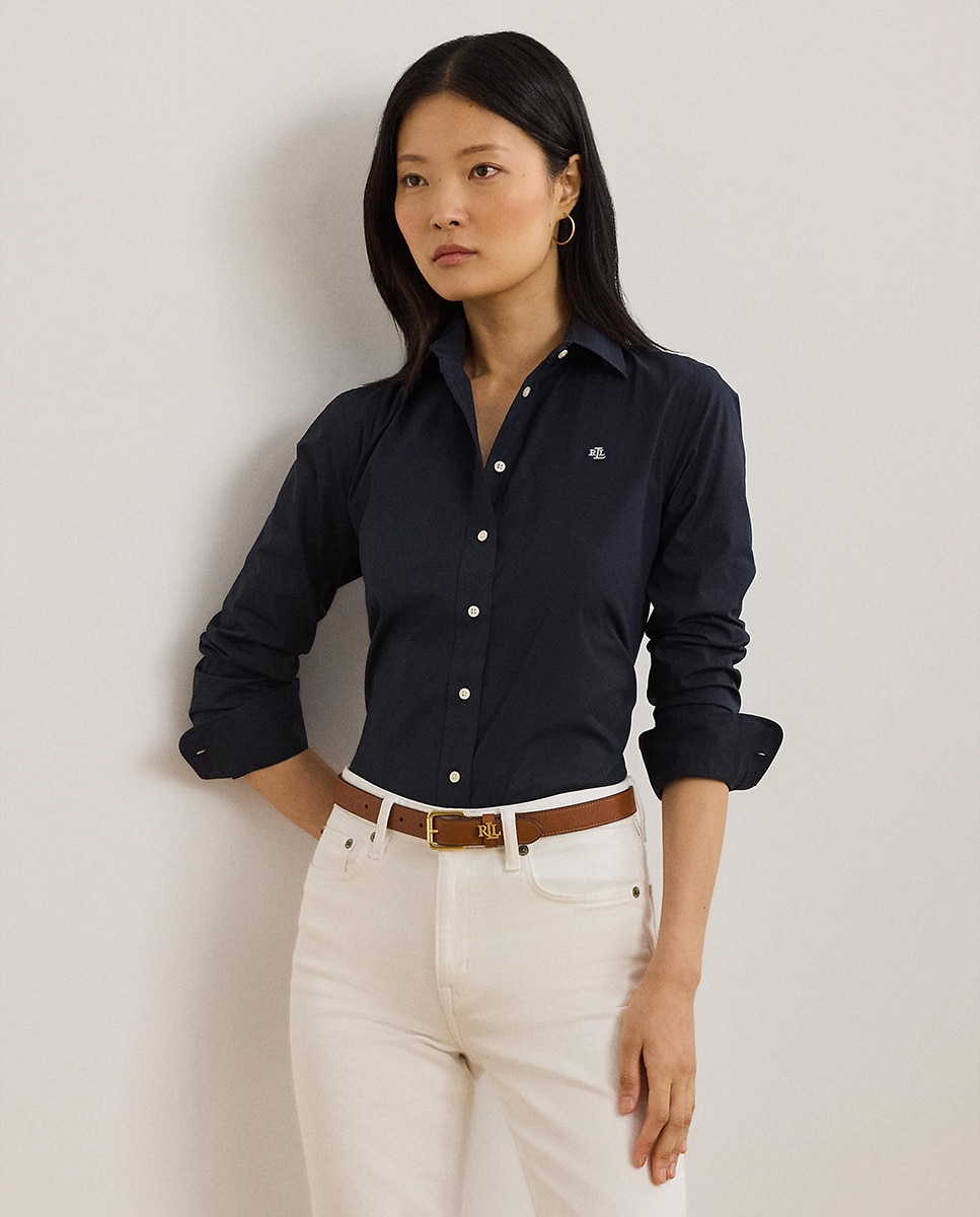 Lauren Ralph Lauren - Camisa blanca de mujer Lauren Ralph Lauren con manga larga.