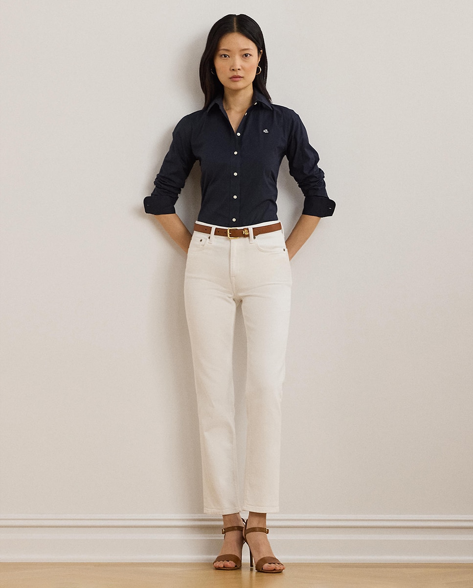 Imagen 6 de Camisa blanca de mujer Lauren Ralph Lauren con manga larga - Azul marino Azul marino