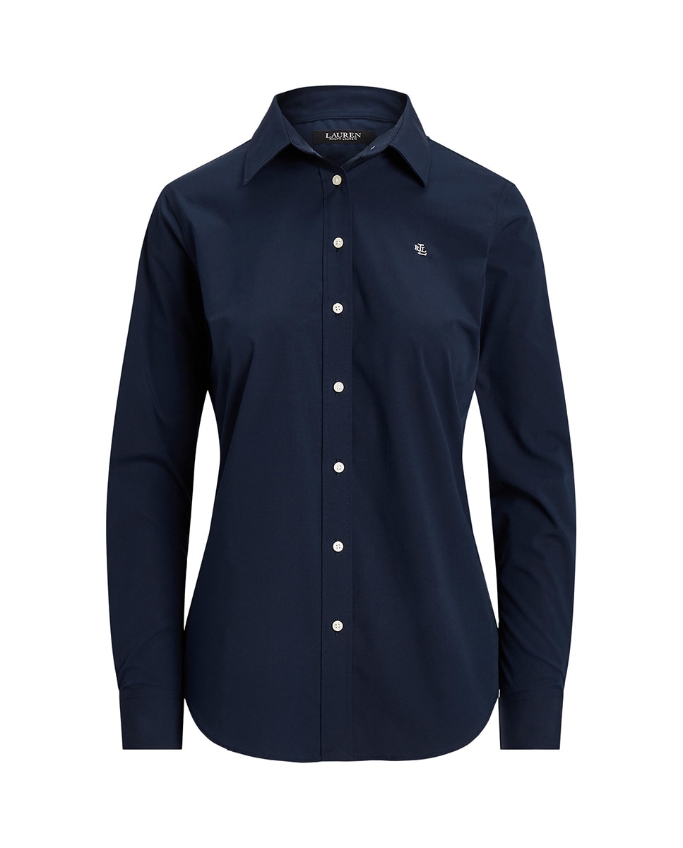 Imagen 5 de Camisa blanca de mujer Lauren Ralph Lauren con manga larga - Azul marino Azul marino