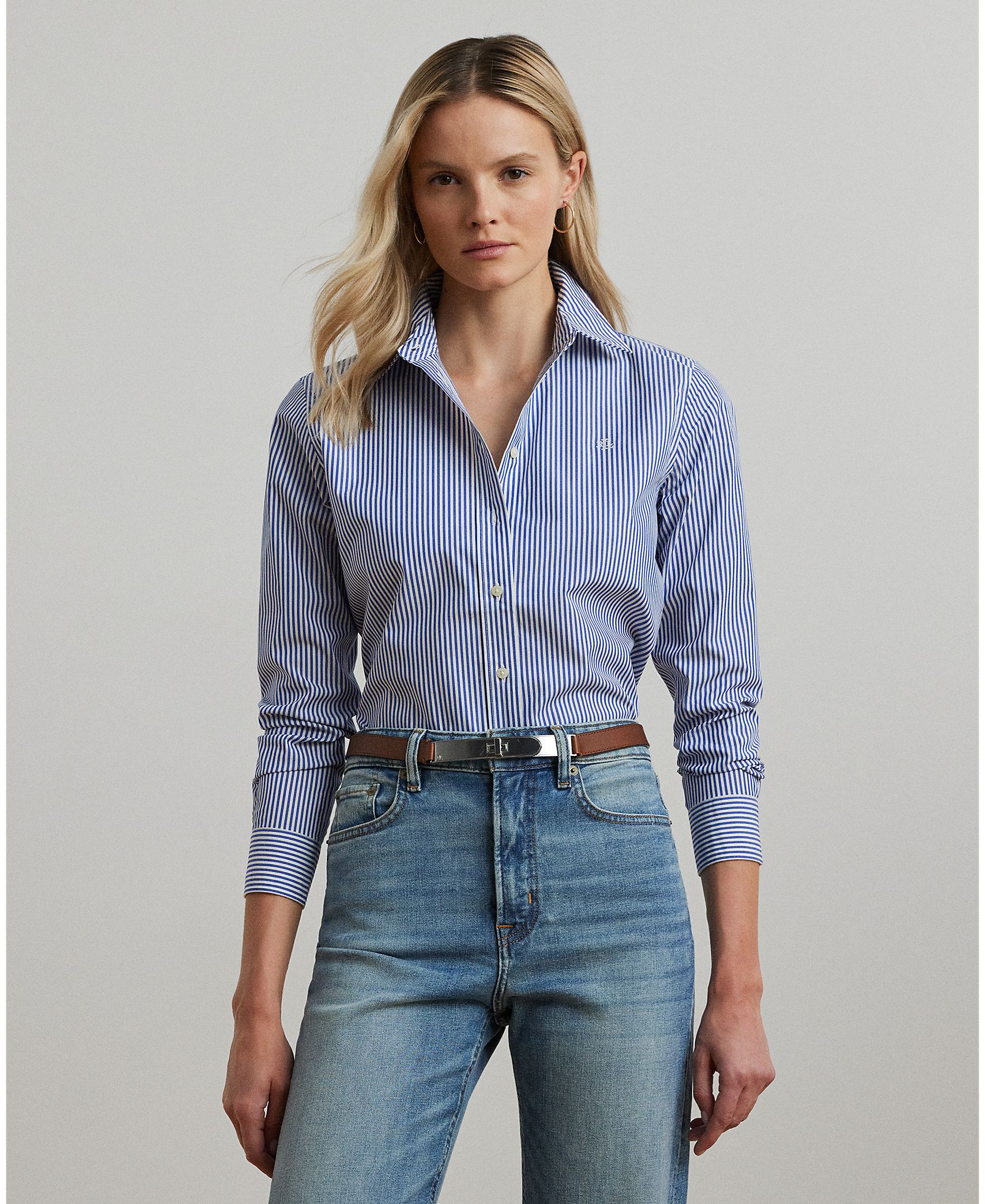 Imagem 0 de Camisa às Riscas e em Algodão