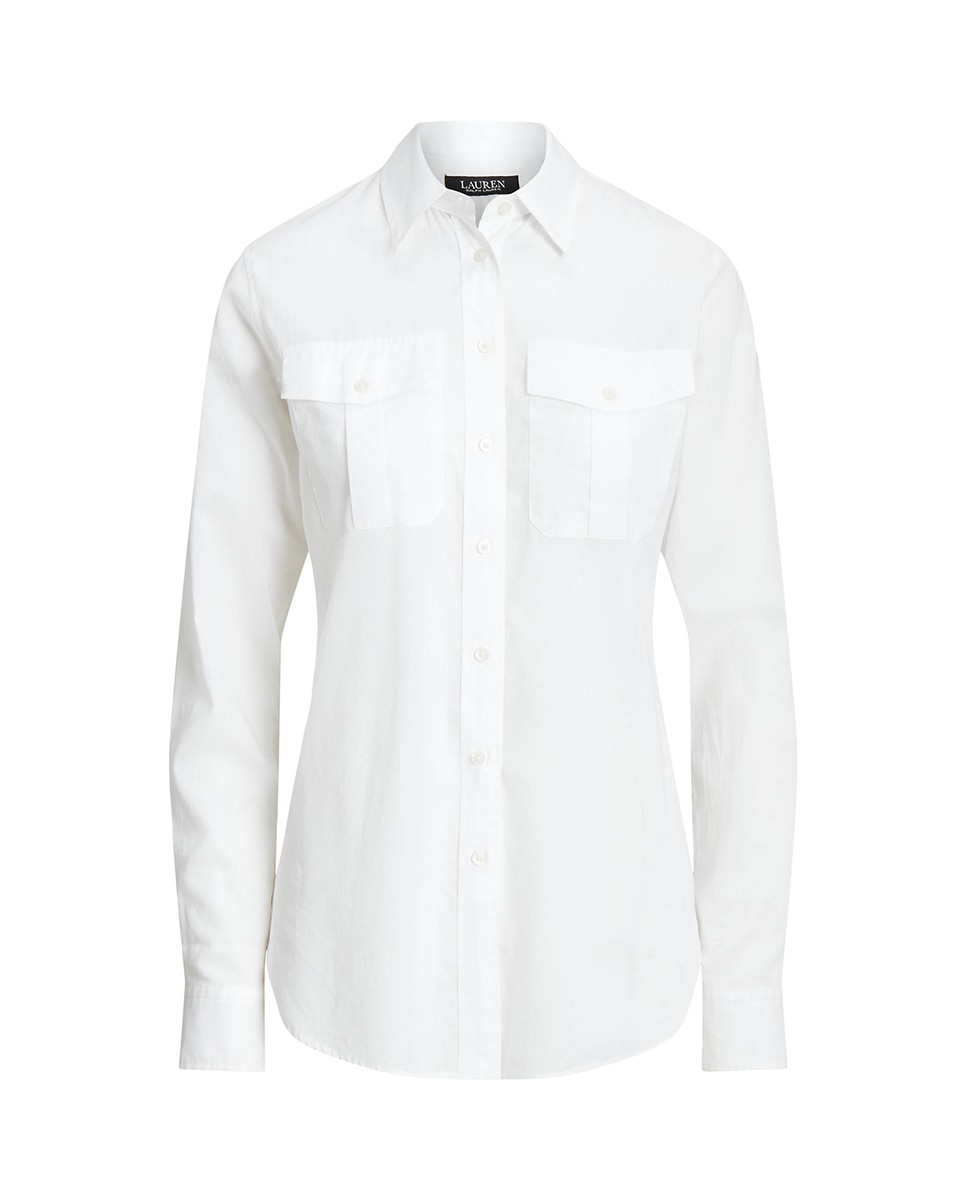 Camisa com Bolsos Branco-5