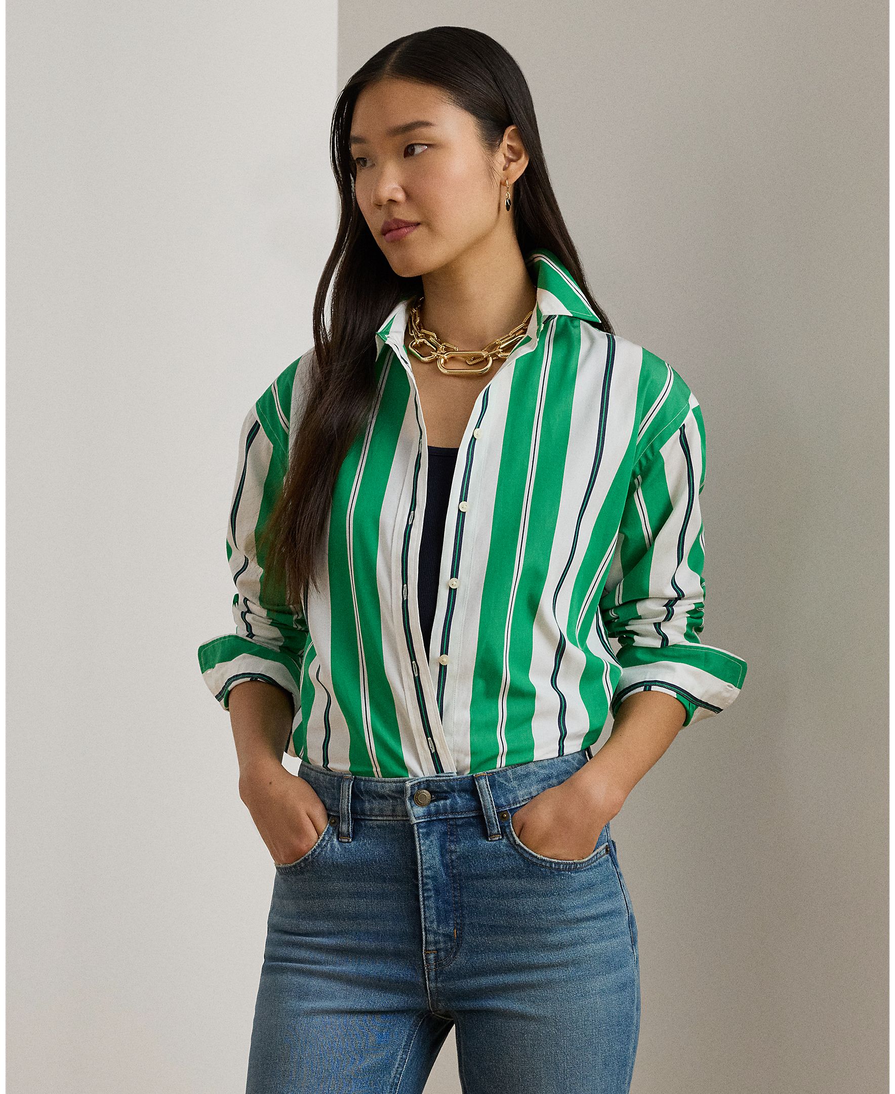 Lauren Ralph Lauren - Camisa de mujer oversize de algodón.