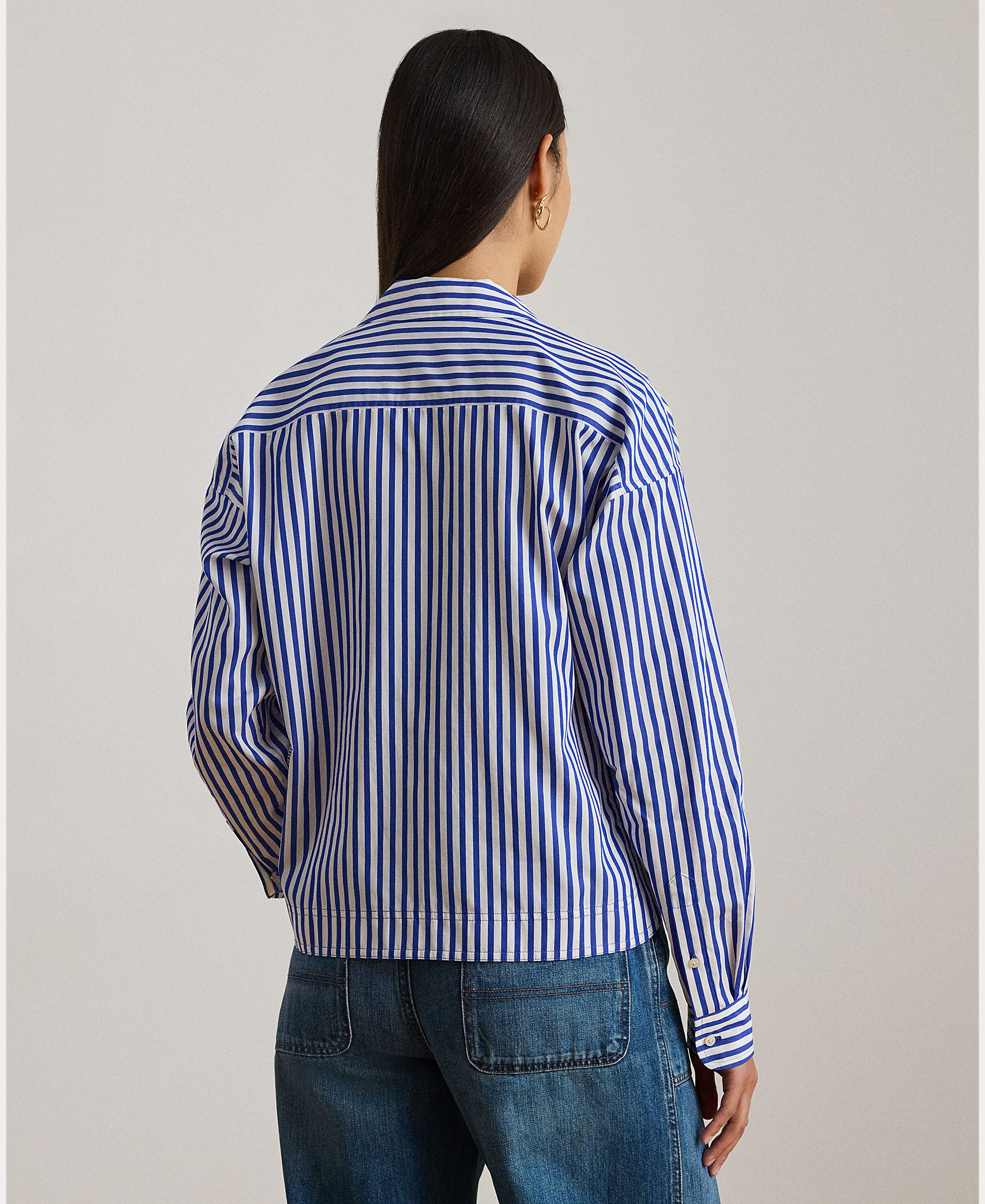 Camisa Regular de Algodão Azul-2