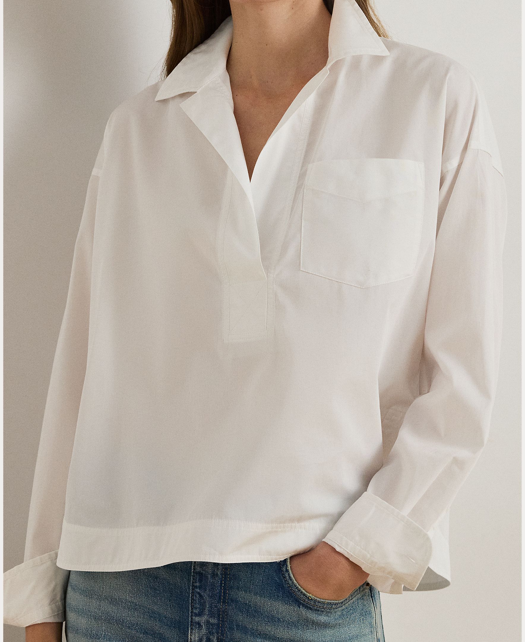 Camisa Regular de Algodão Branco-3