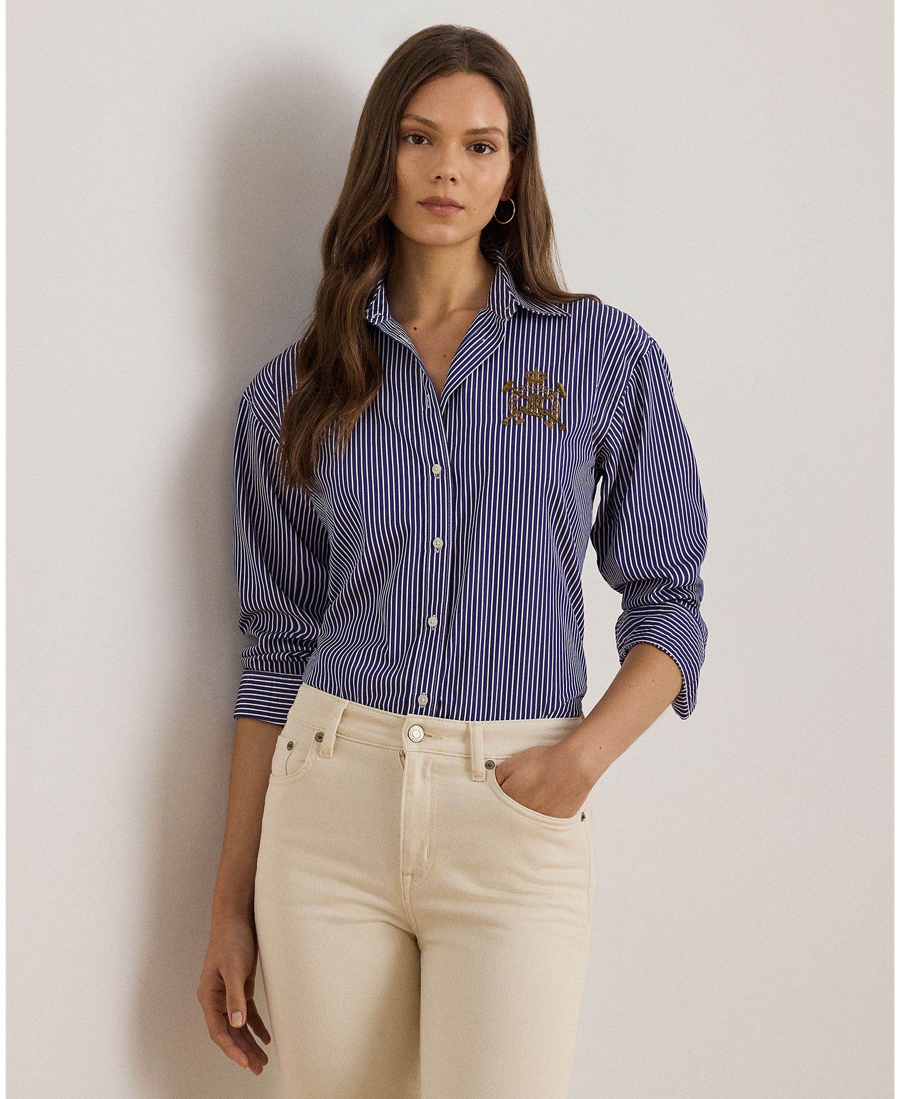 Camisa de Algodão com Logótipo Denim-1