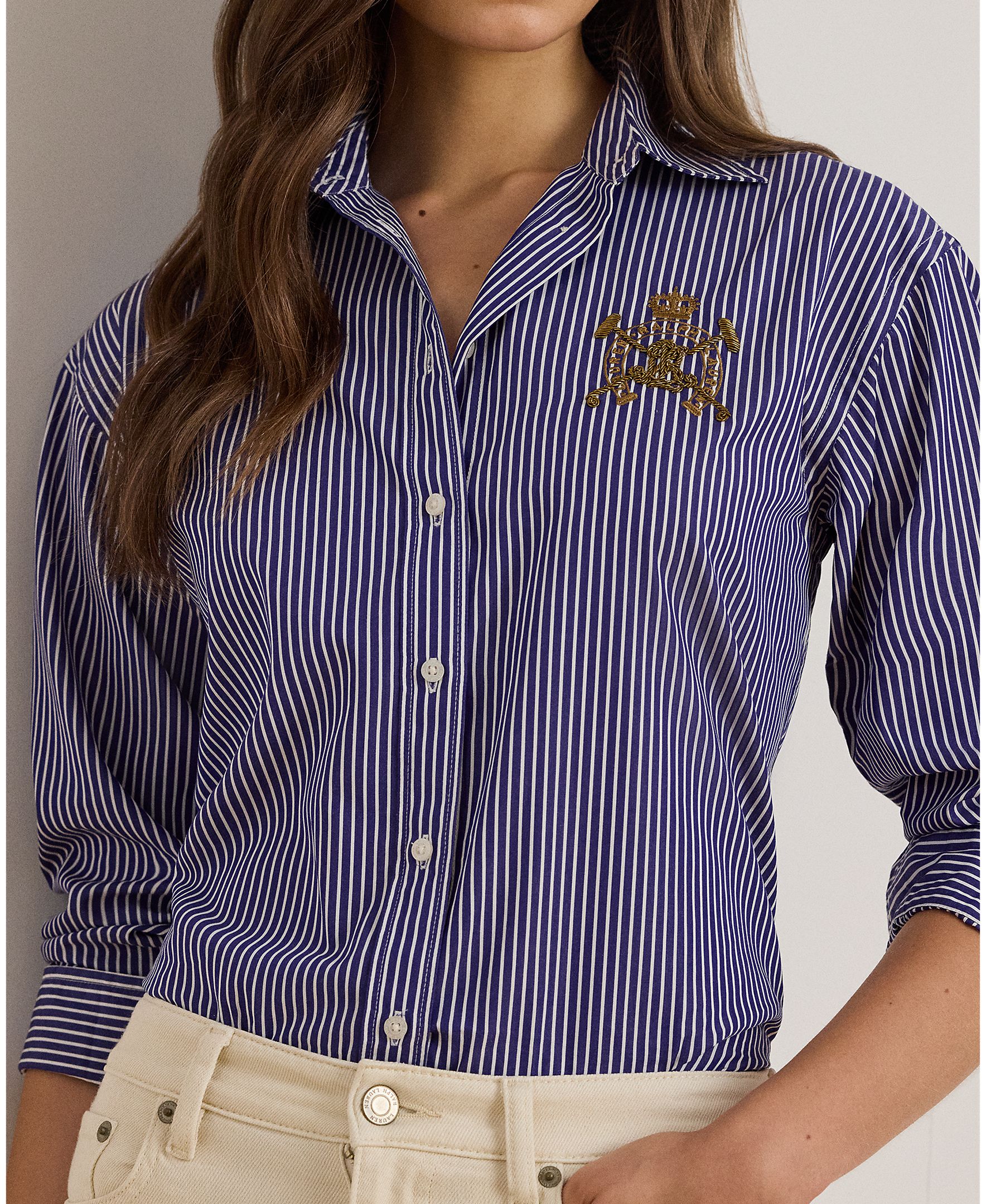 Camisa de Algodão com Logótipo Denim-3