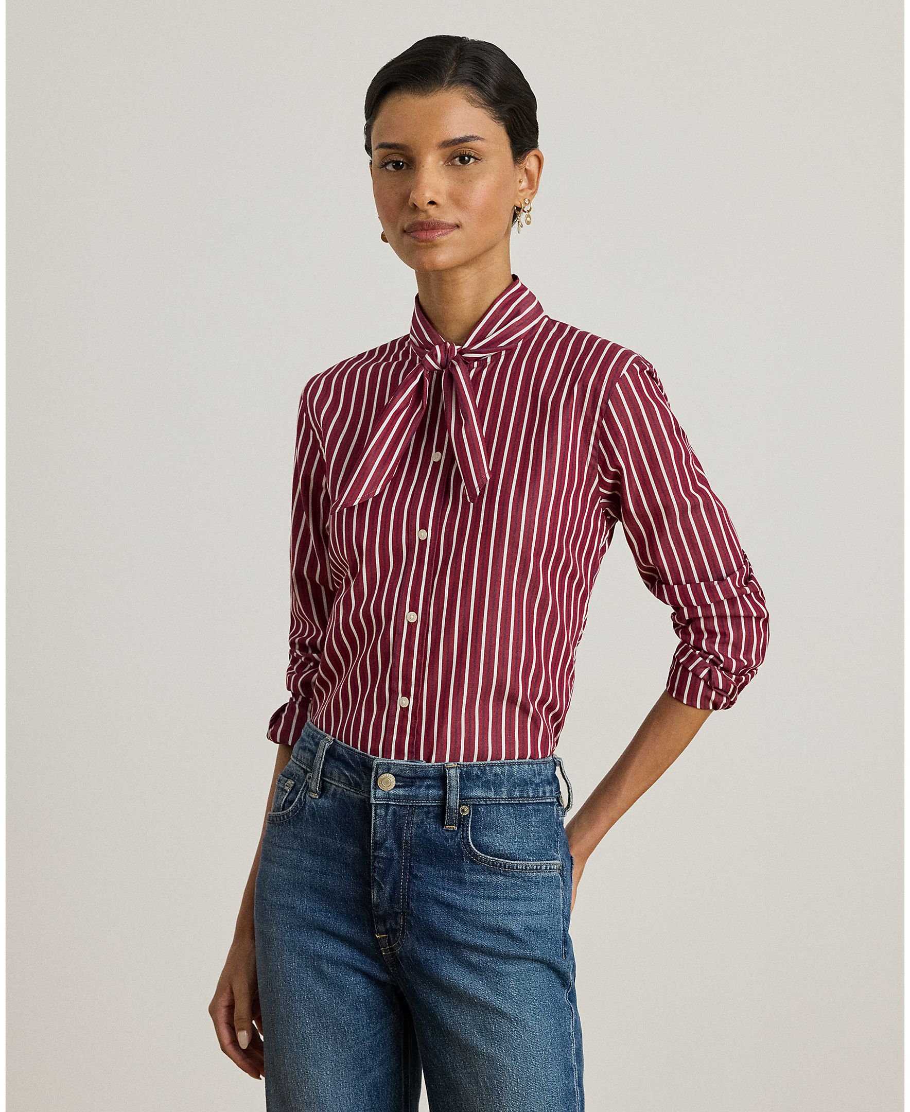 Camisa de Algodão com Laço Morango-1