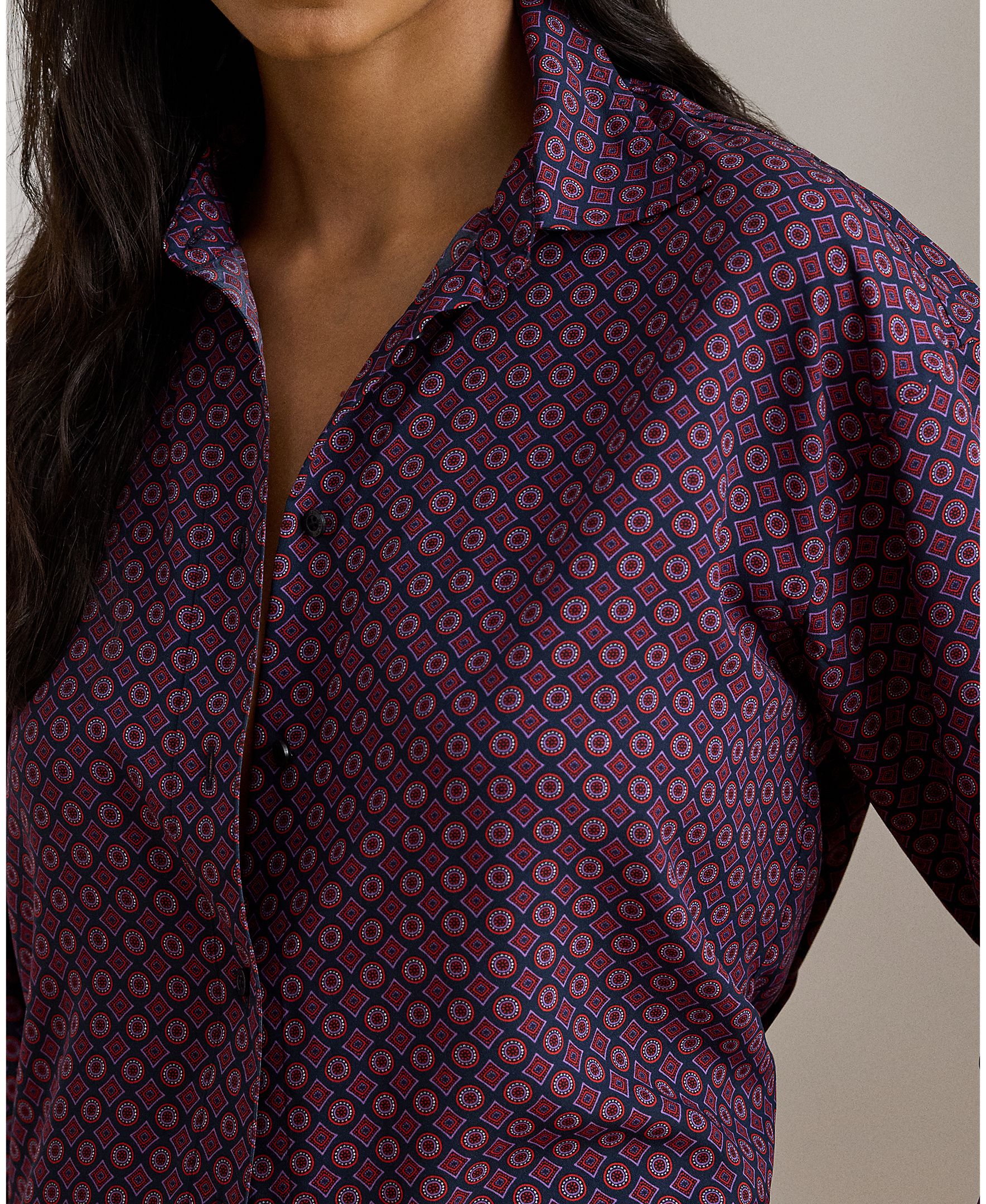 Camisa de Crepe com Corte Relaxed Ameixa-3