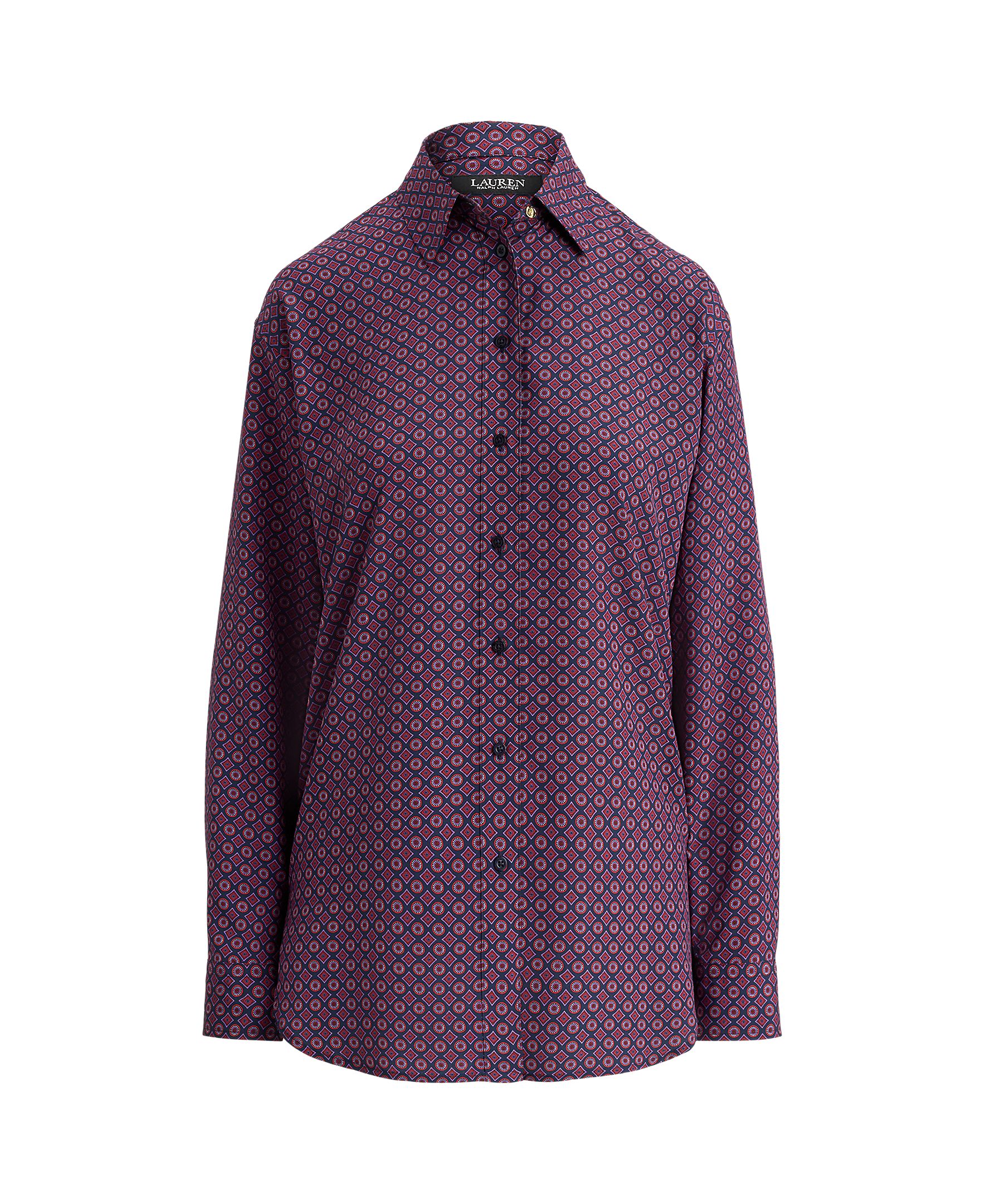Camisa de Crepe com Corte Relaxed Ameixa-4