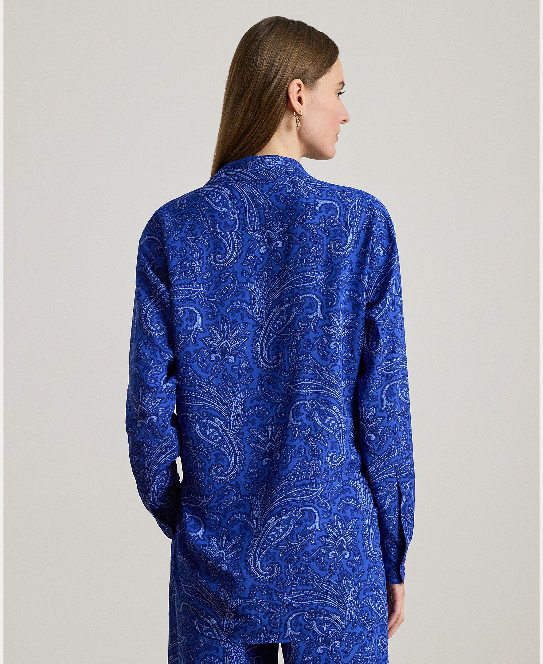 Camisa Relaxed com Estampado Azul-índigo-2