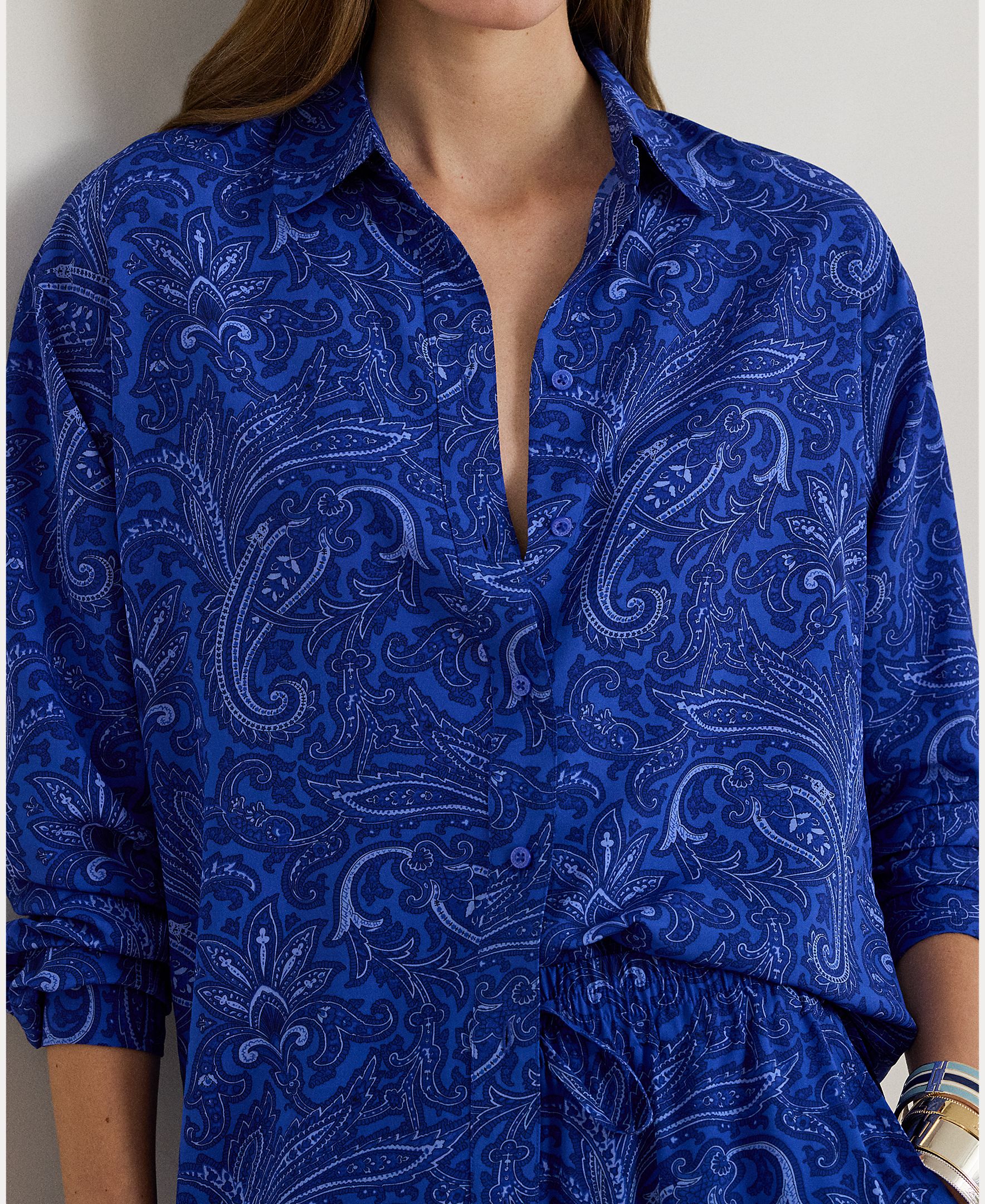 Camisa Relaxed com Estampado Azul-índigo-3
