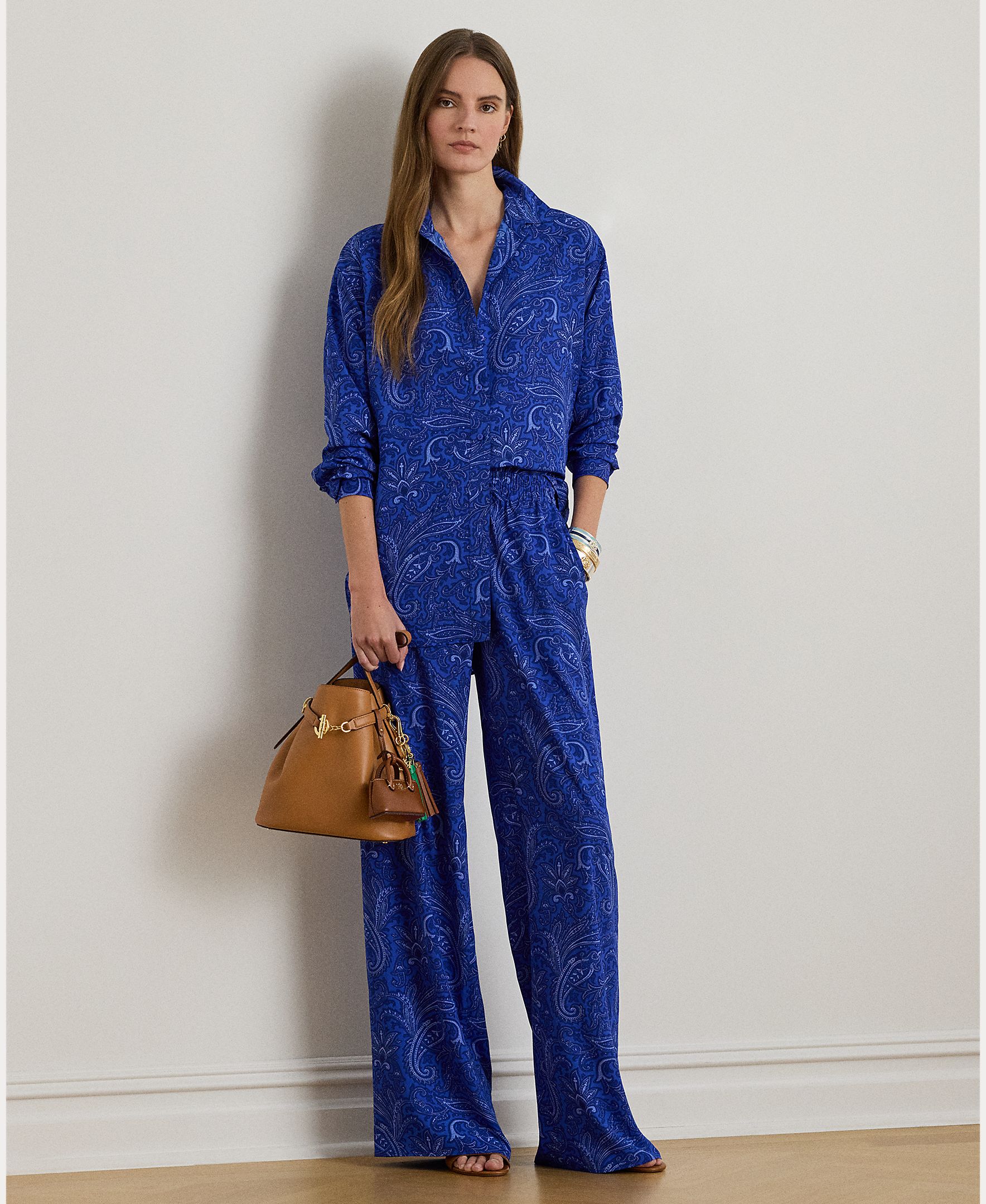 Camisa Relaxed com Estampado Azul-índigo-5