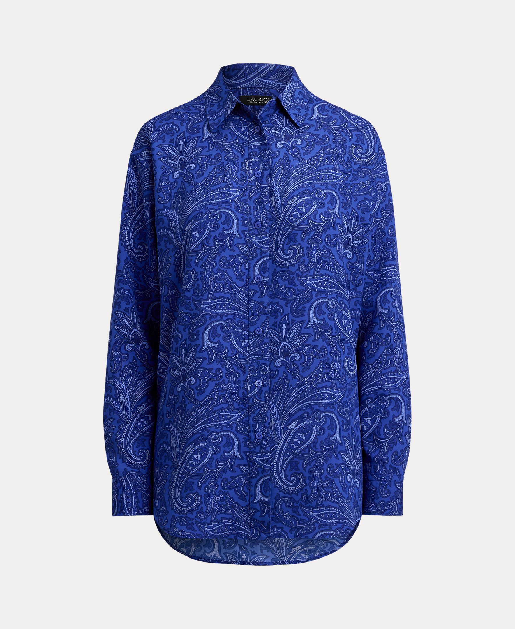 Camisa Relaxed com Estampado Azul-índigo-4