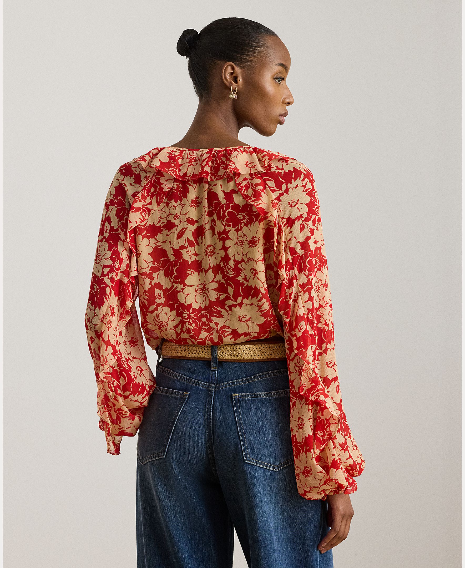 Blusa Vaporosa com Estampado Vermelho-2