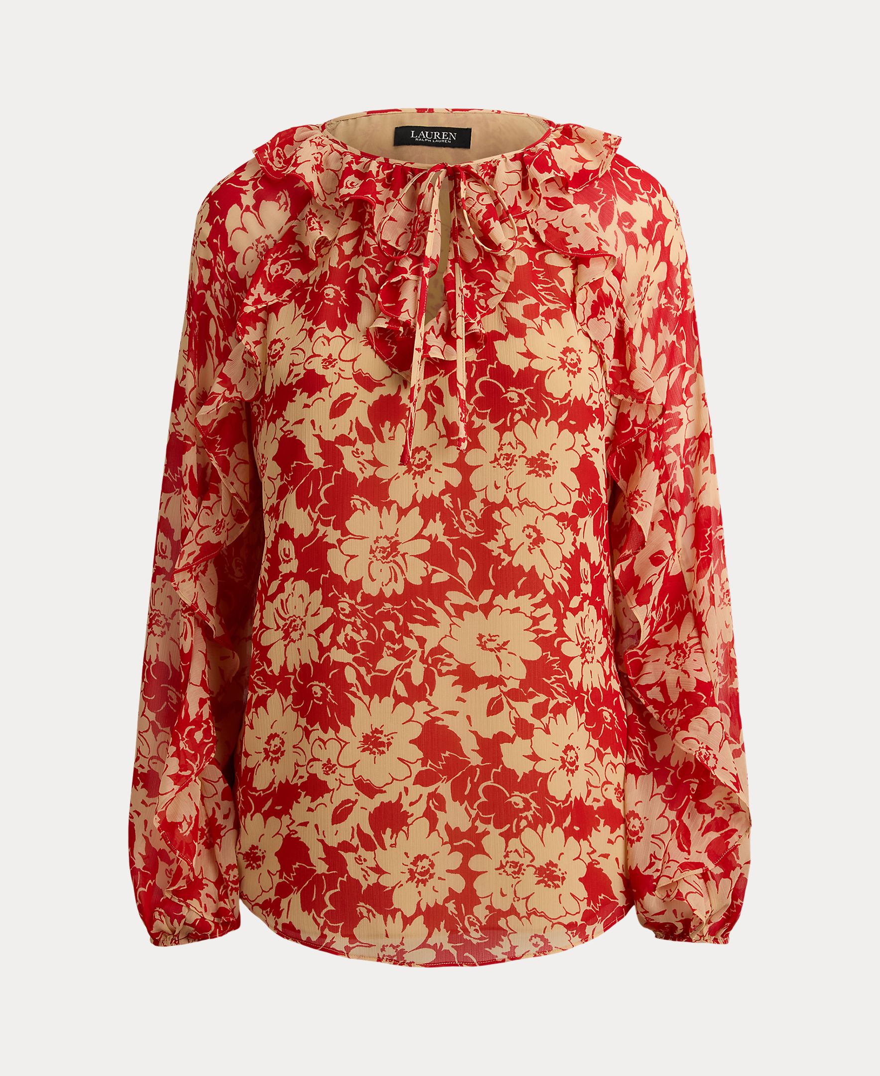 Blusa Vaporosa com Estampado Vermelho-4