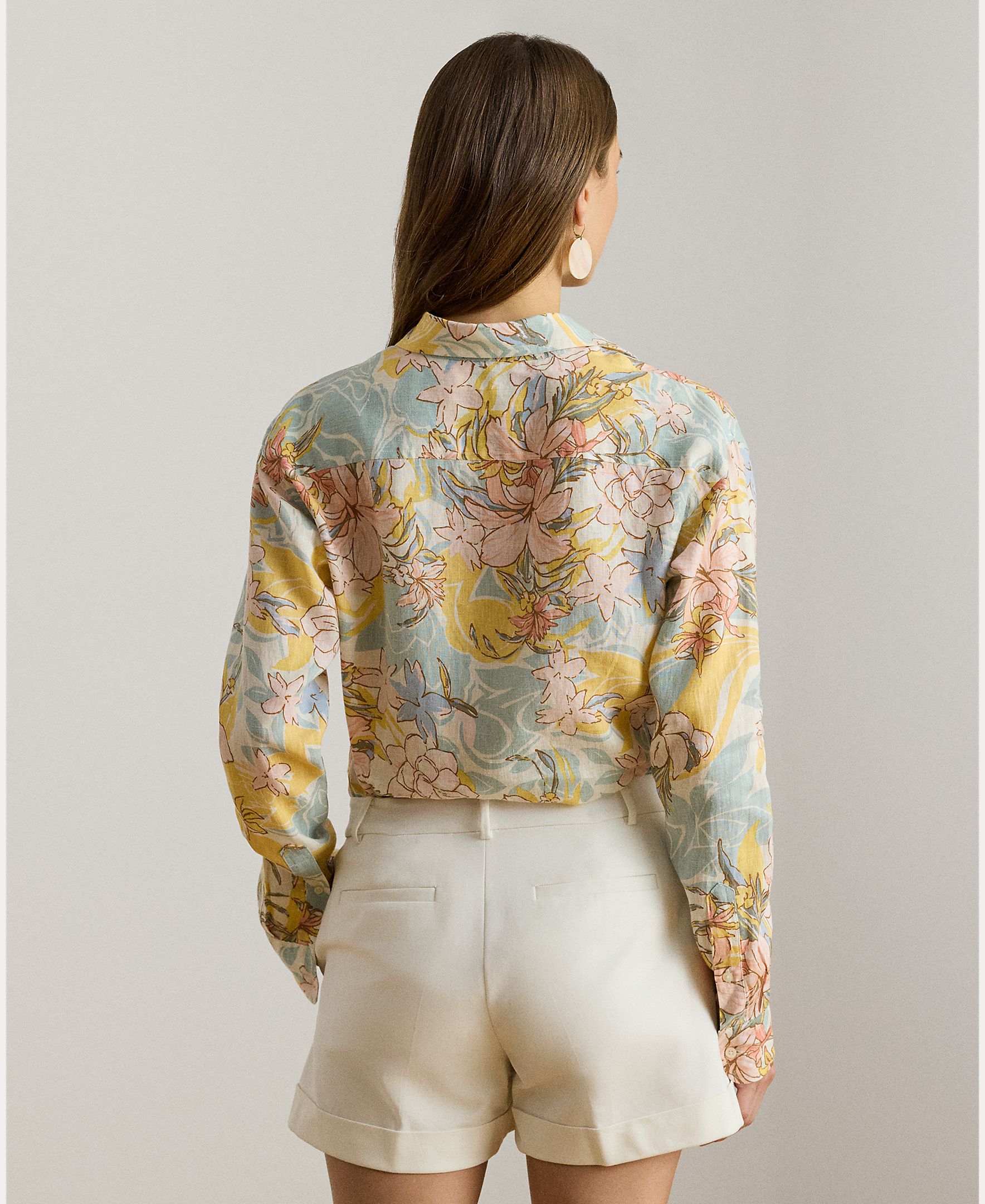 Camisa de linho estampada Multicolor-2