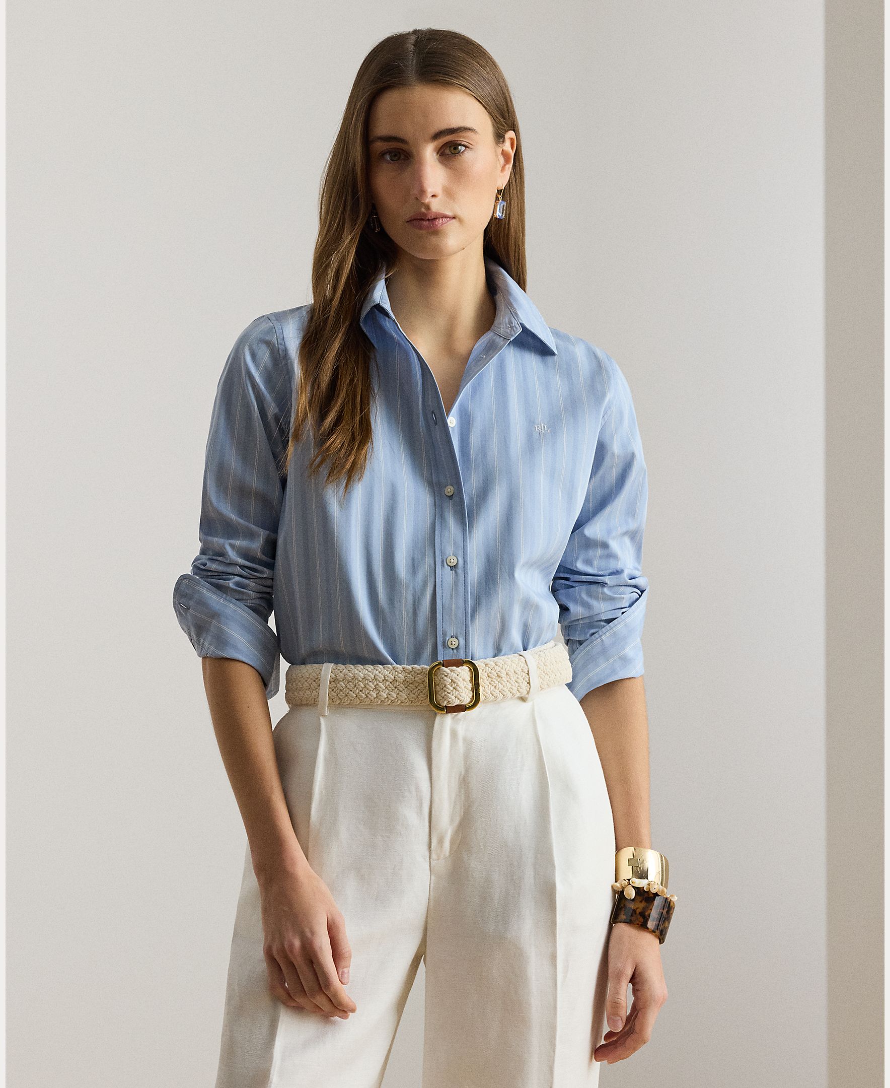 Imagem 0 de Camisa às Riscas e em Algodão